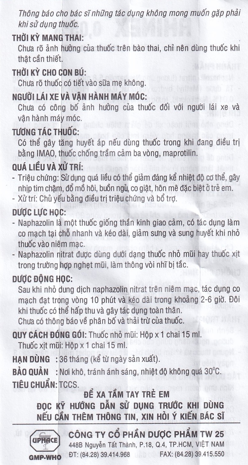 Hình ảnh Thuốc nhỏ mũi Rhinex 0.05% Uphace giảm sung huyết, viêm xoang, viêm mũi dị ứng (15ml)