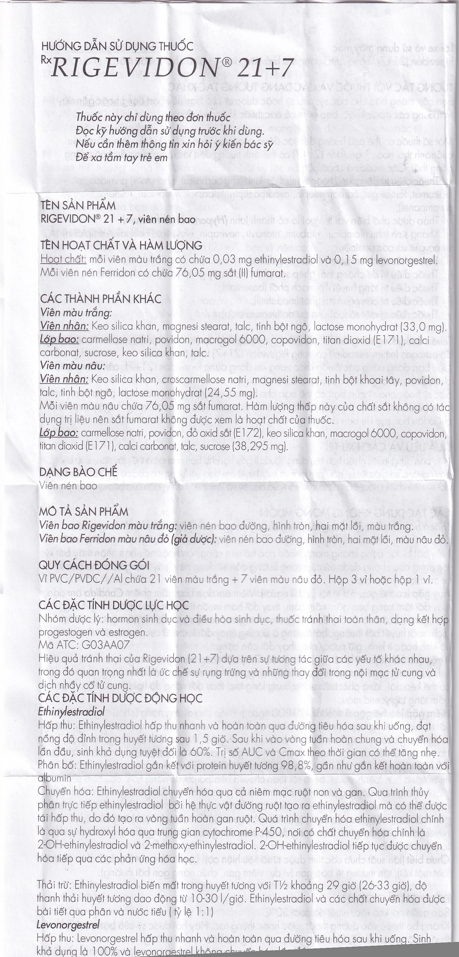 Hình ảnh Thuốc Rigevidon 21+7 Gedeon dùng cho tránh thai (3 vỉ x 28 viên)