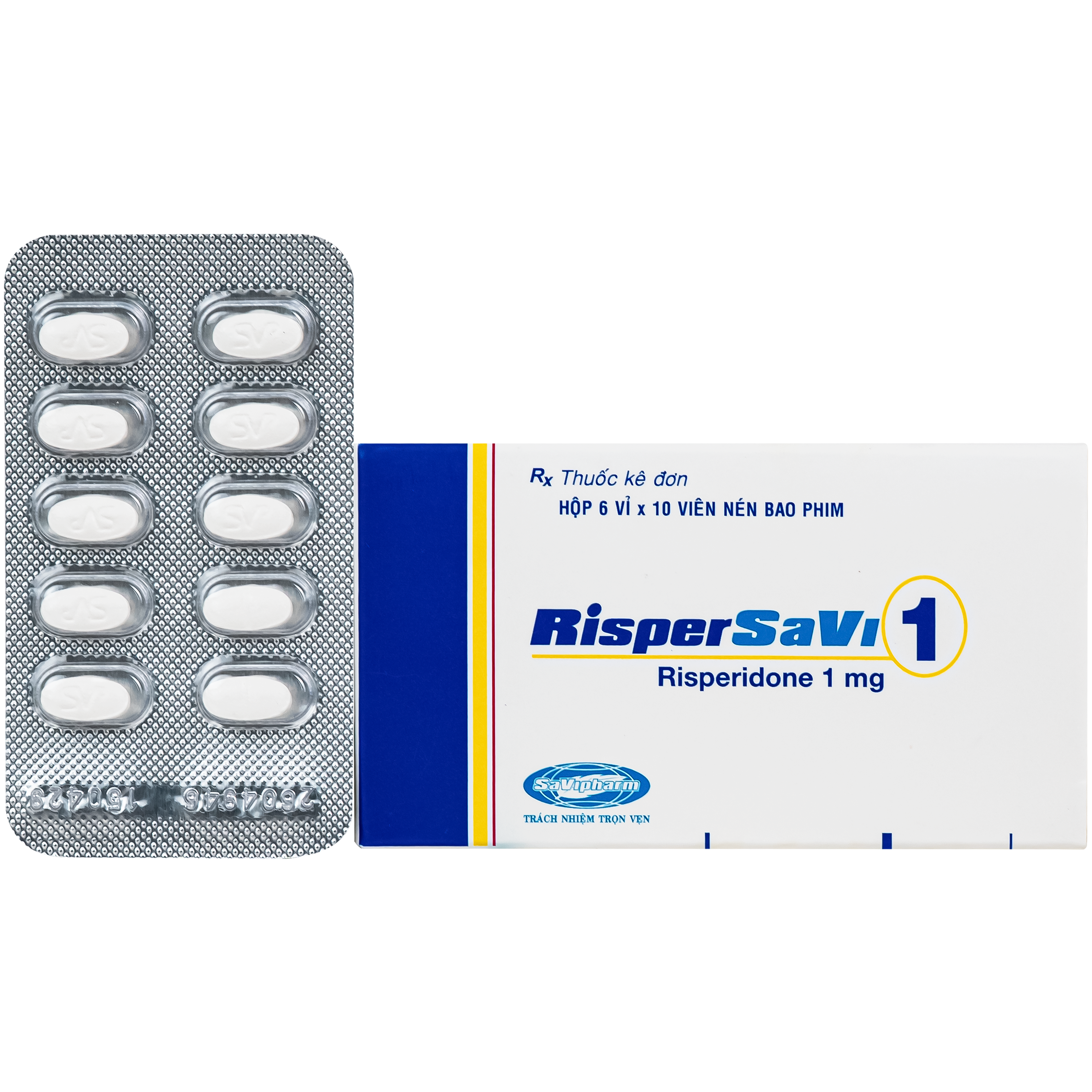Hình ảnh Thuốc Rispersavi 1mg Savi điều trị bệnh tâm thần phân liệt (6 vỉ x 10 viên)
