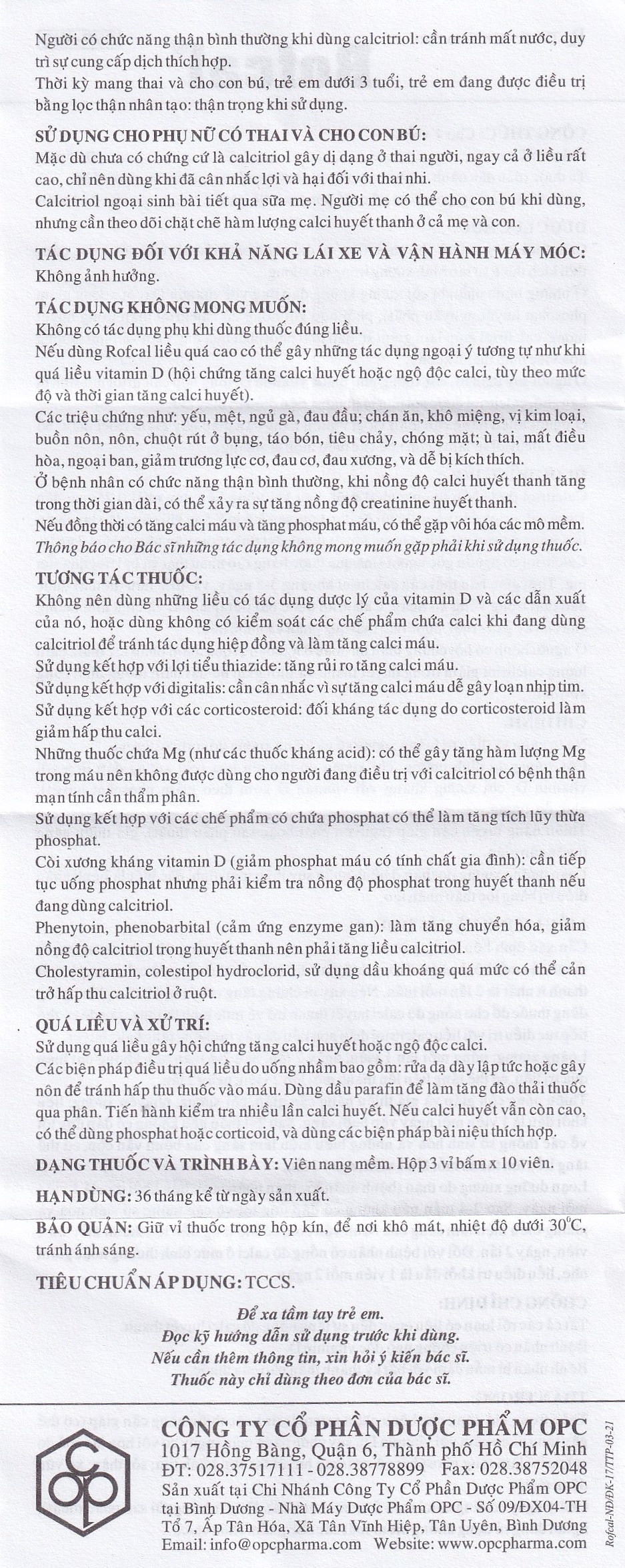 Hình ảnh Thuốc Rofcal OPC ngăn ngừa và điều trị loãng xương (3 vỉ x 10 viên)