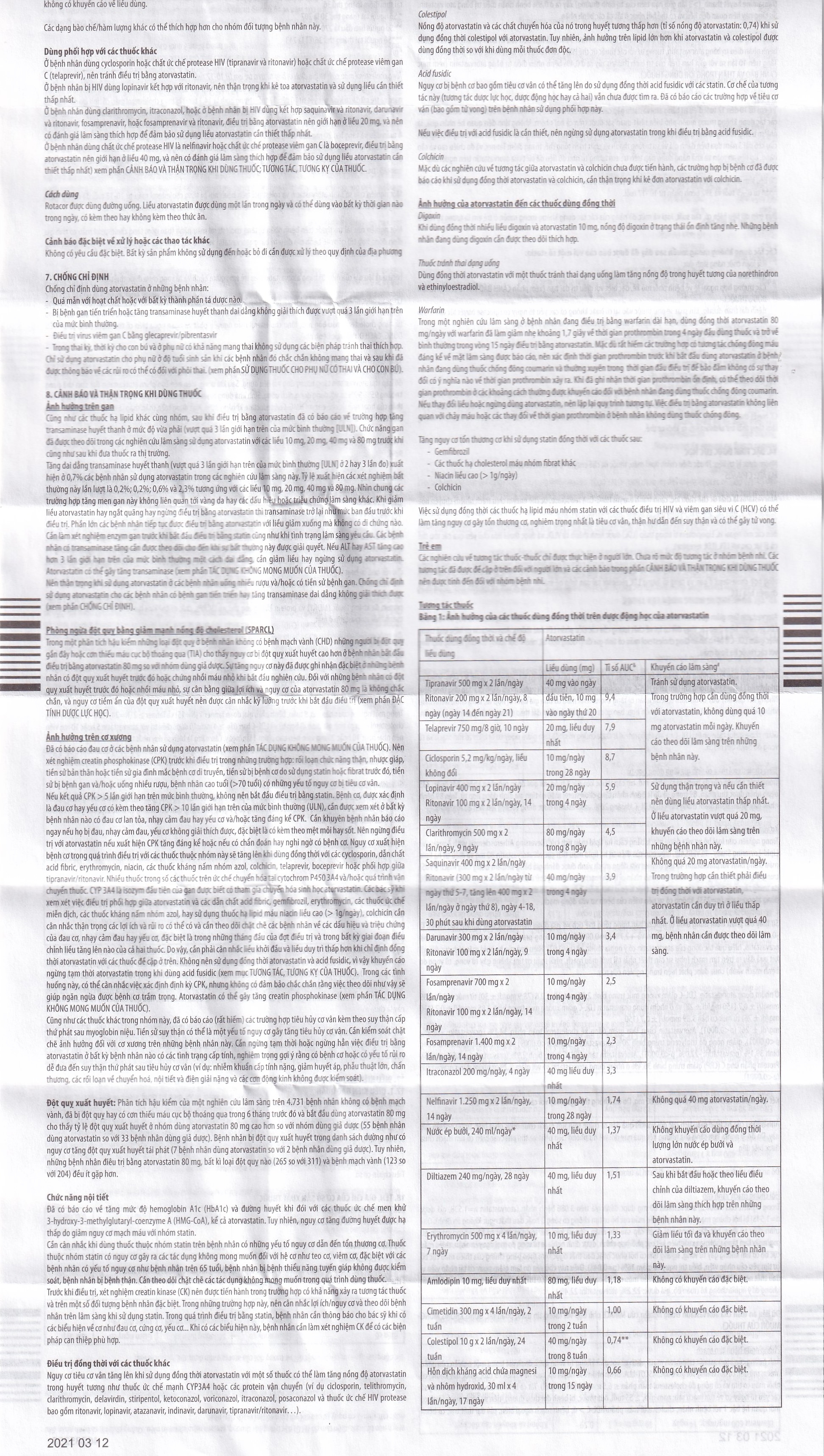 Hình ảnh Thuốc Rotacor 10mg Sandoz điều trị tăng cholesterol toàn phần (3 vỉ x 10 viên)