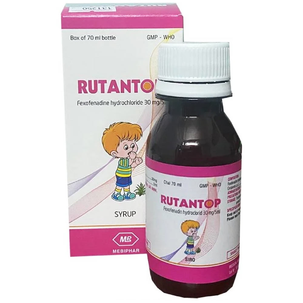 Hình ảnh Siro Rutantop Mebiphar điều trị triệu chứng viêm mũi dị ứng, mày đay (70ml)