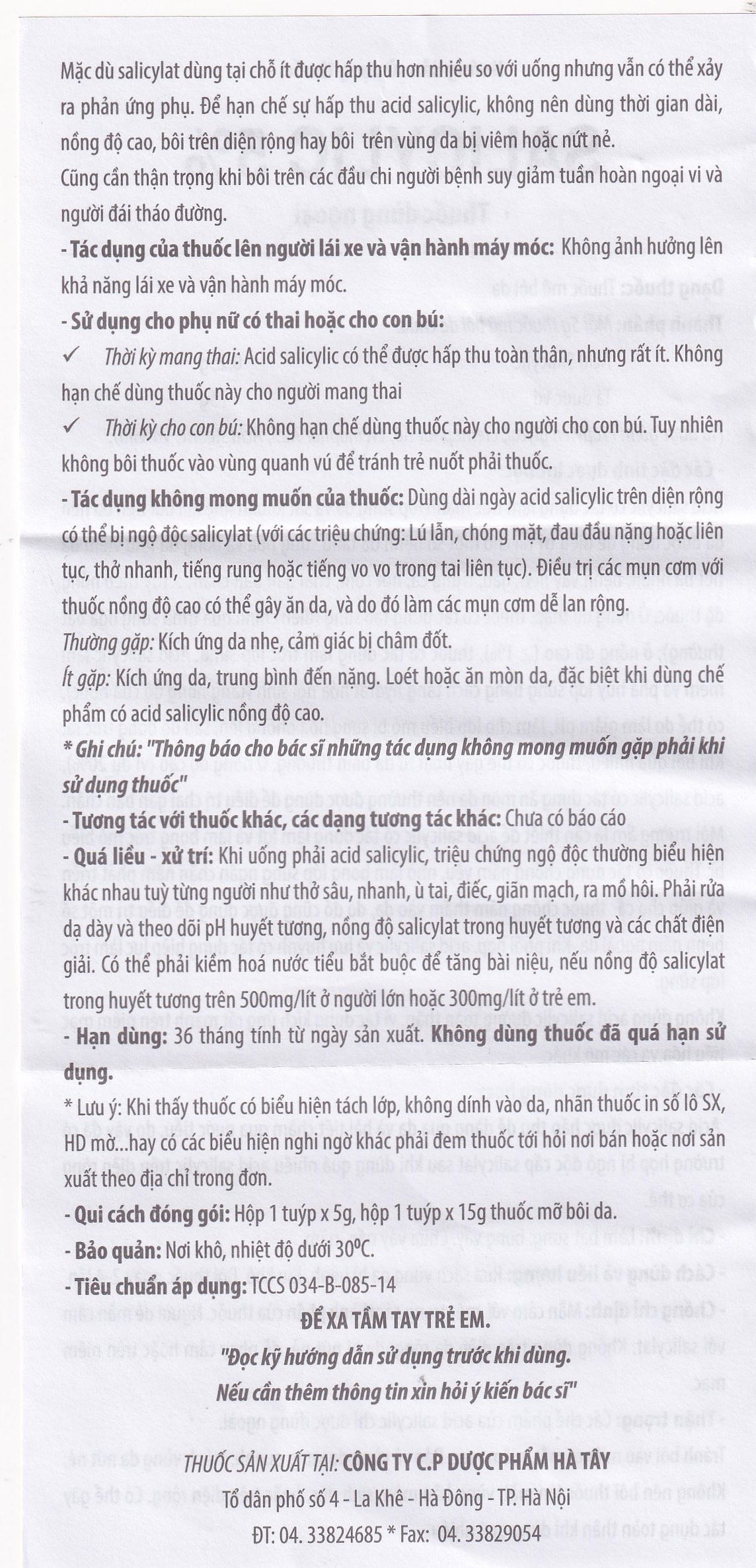 Hình ảnh Thuốc mỡ bôi da Salicylic 5% Hataphar làm bạt sừng, bong vẩy (15g)