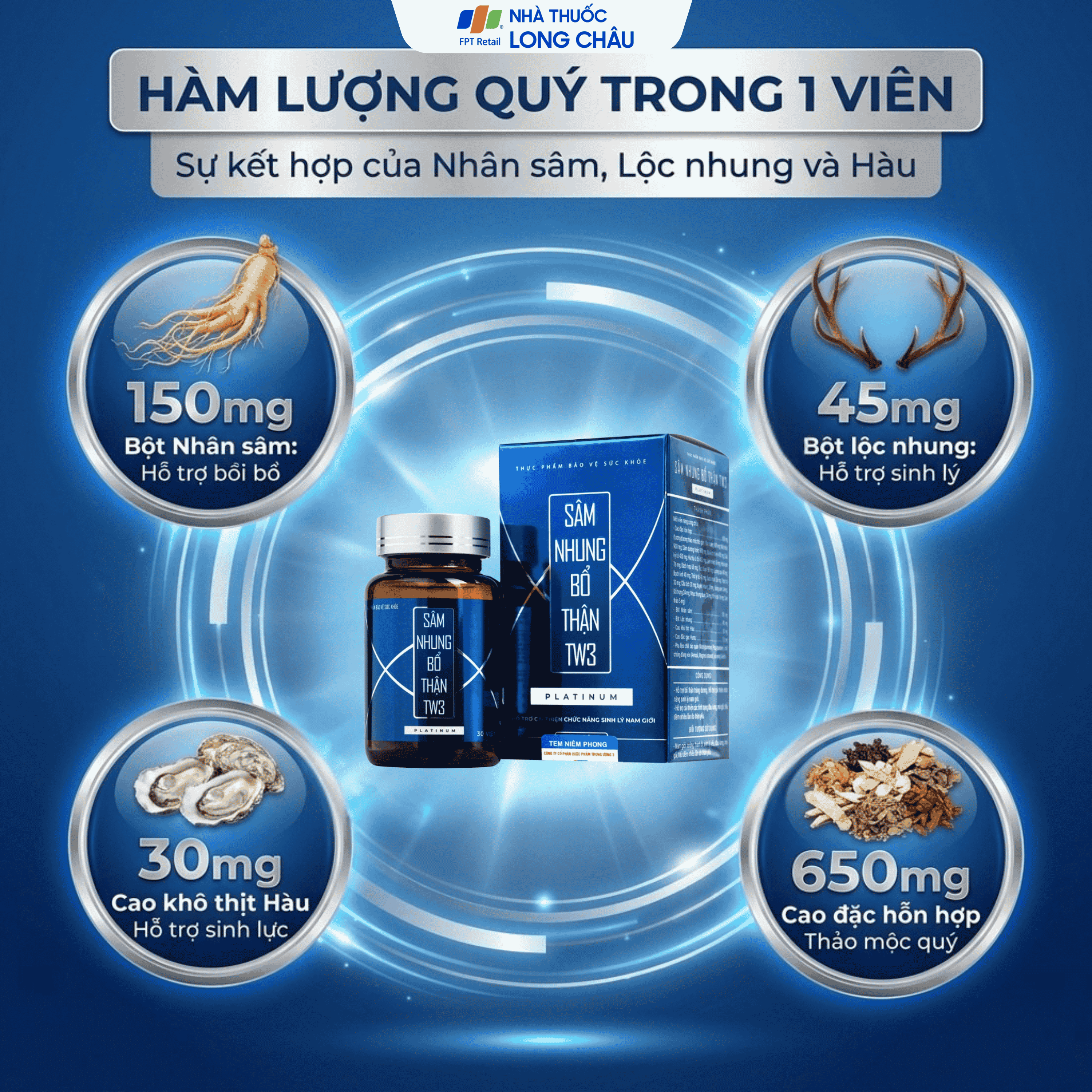 Hình ảnh Viên uống bổ Thận tráng dương TW3 Platinum (30 viên)