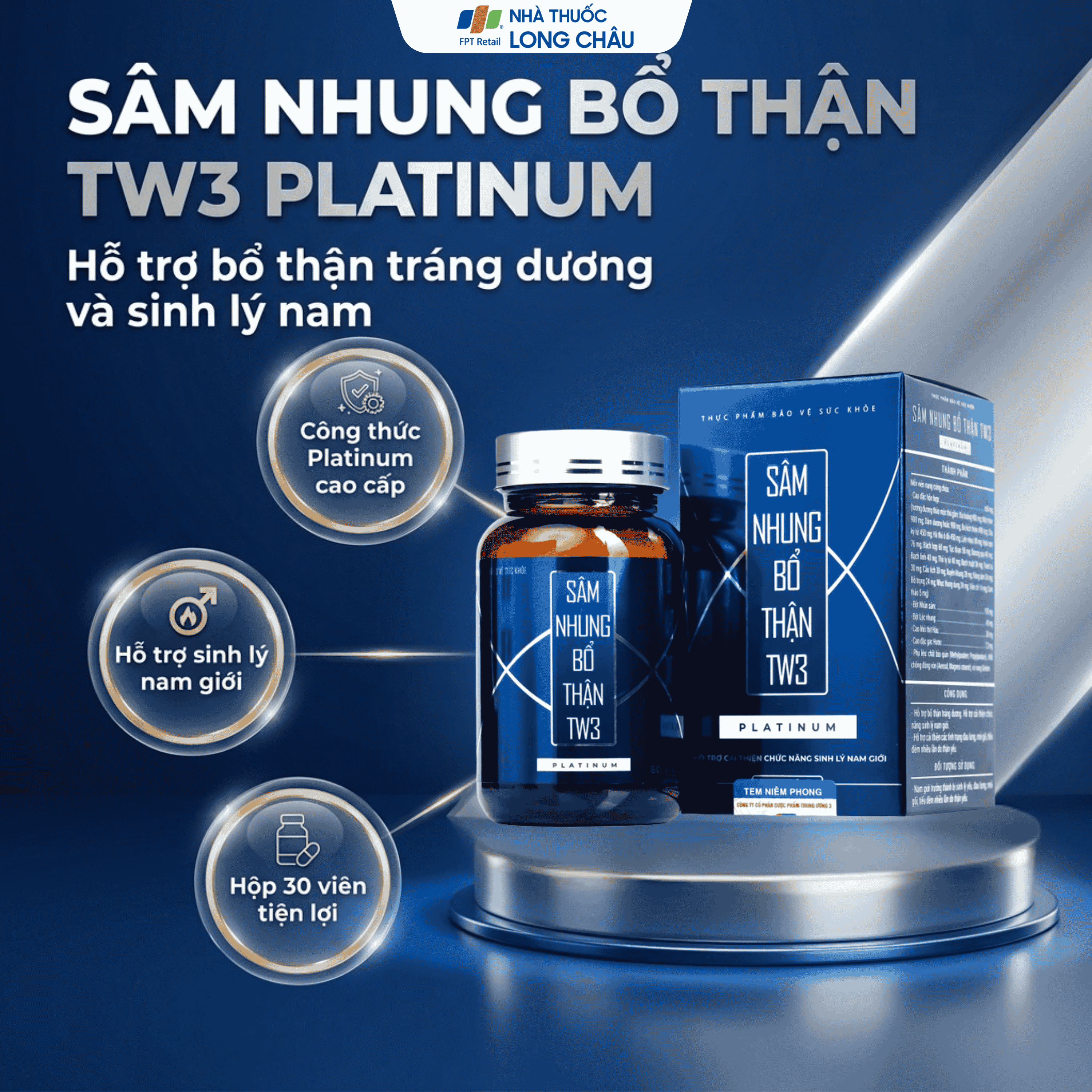 Hình ảnh Viên uống bổ Thận tráng dương TW3 Platinum (30 viên)