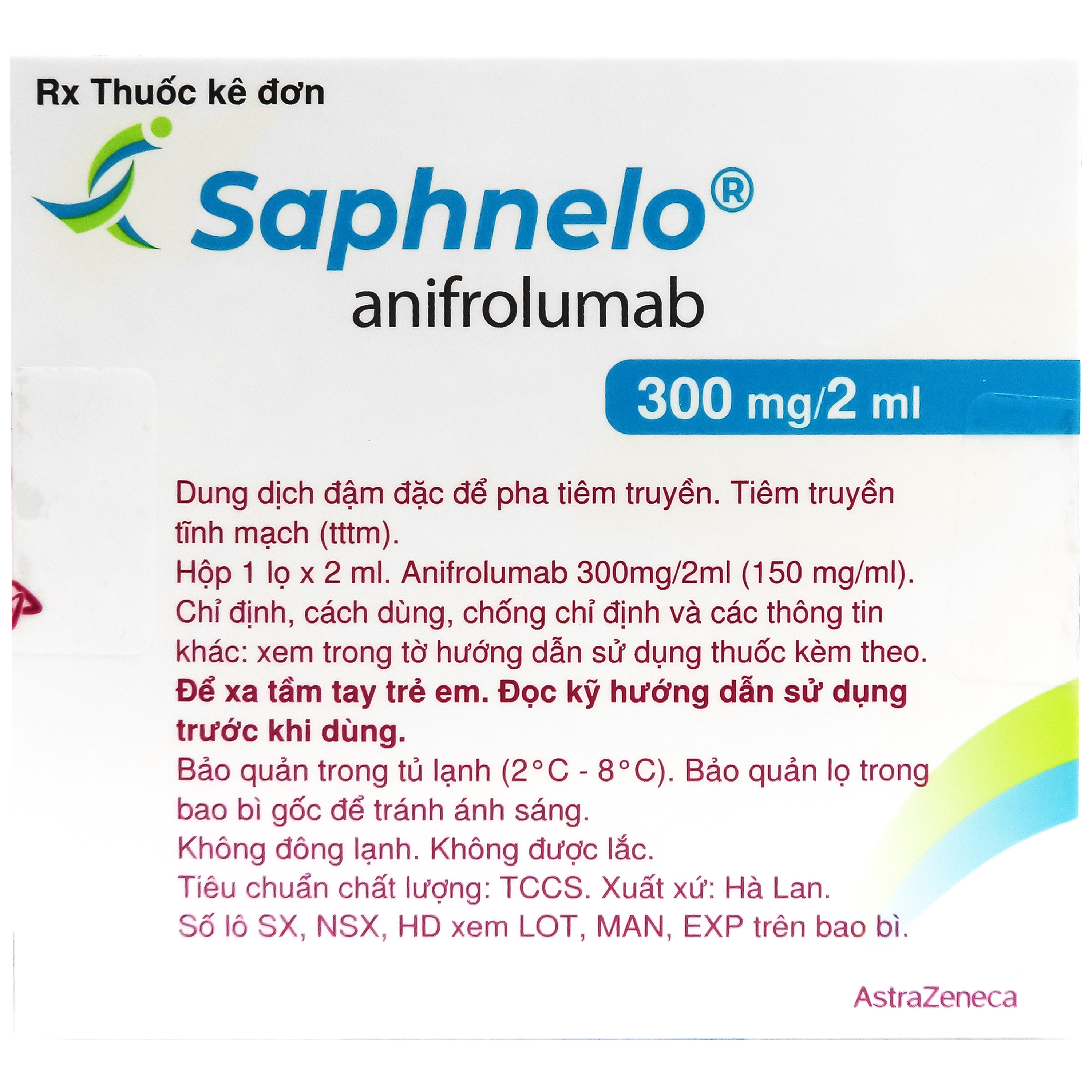 Hình ảnh Dung dịch tiêm truyền Saphnelo 300mg Astrazeneca được chỉ định để điều trị lupus ban đỏ hệ thống (2ml)
