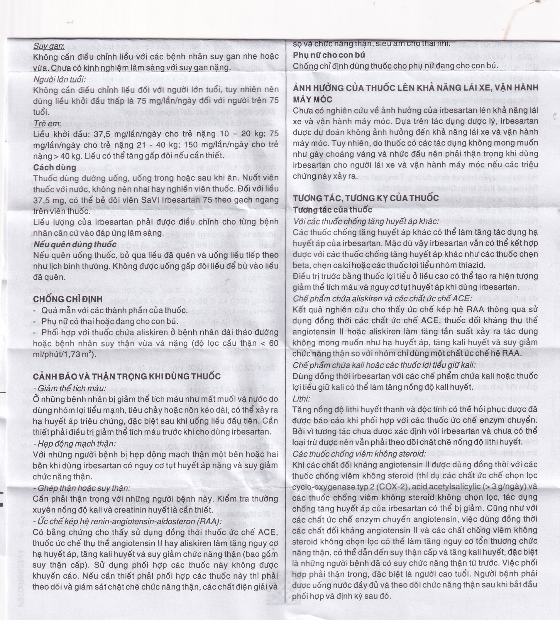 Hình ảnh Thuốc SaVi Irbesartan 75 SaviPharm điều trị tăng huyết áp, bệnh thận (3 vỉ x 10 viên)