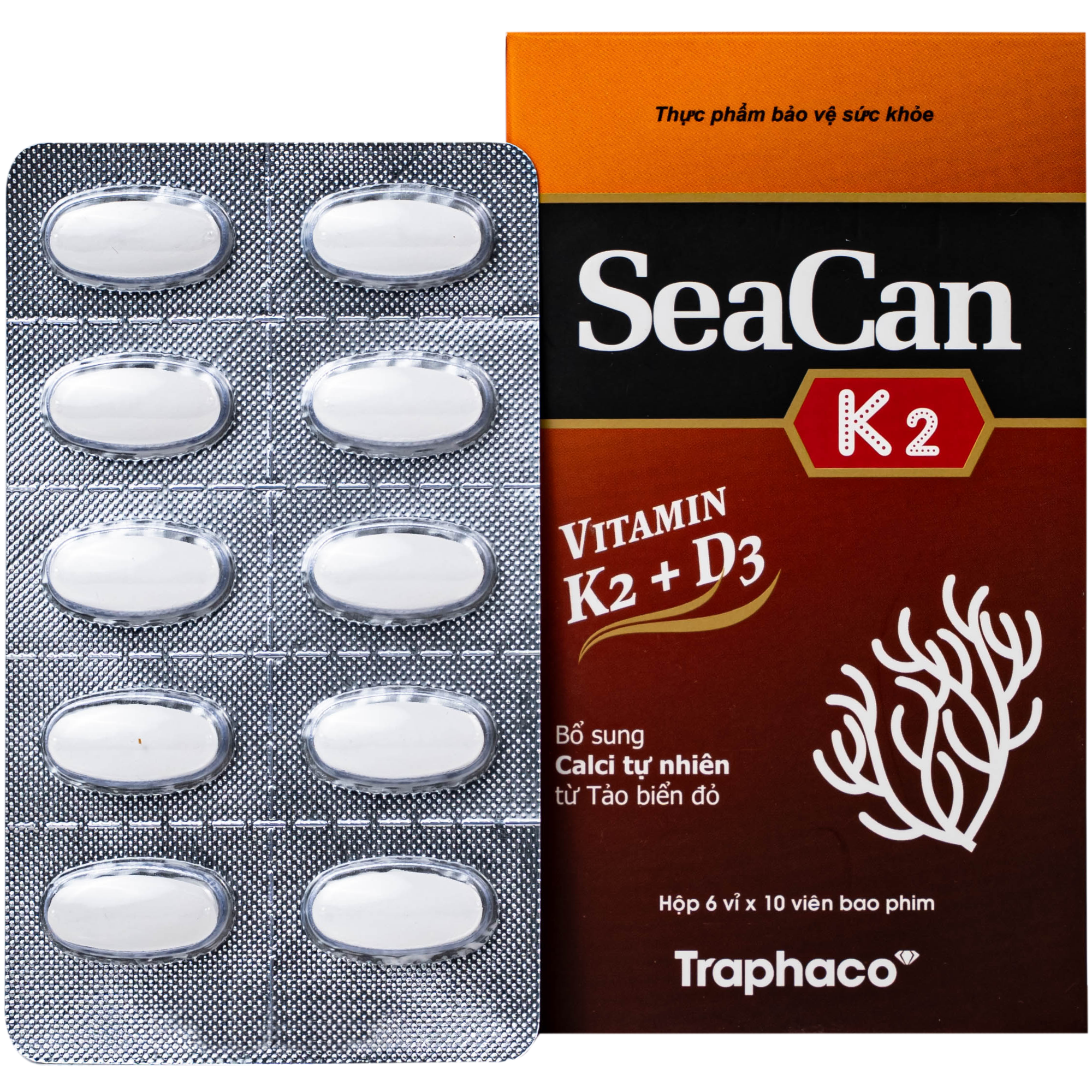 Hình ảnh Viên uống giúp xương, răng chắc khỏe Seacan K2 Traphaco (6 vỉ x 10 viên)