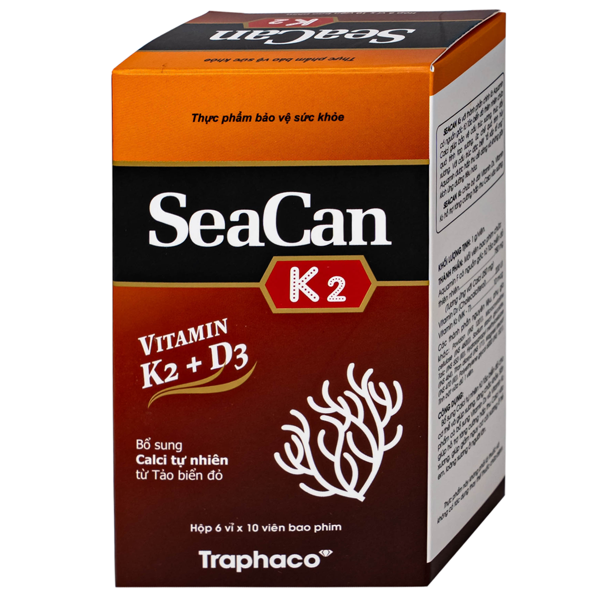 Hình ảnh Viên uống giúp xương, răng chắc khỏe Seacan K2 Traphaco (6 vỉ x 10 viên)