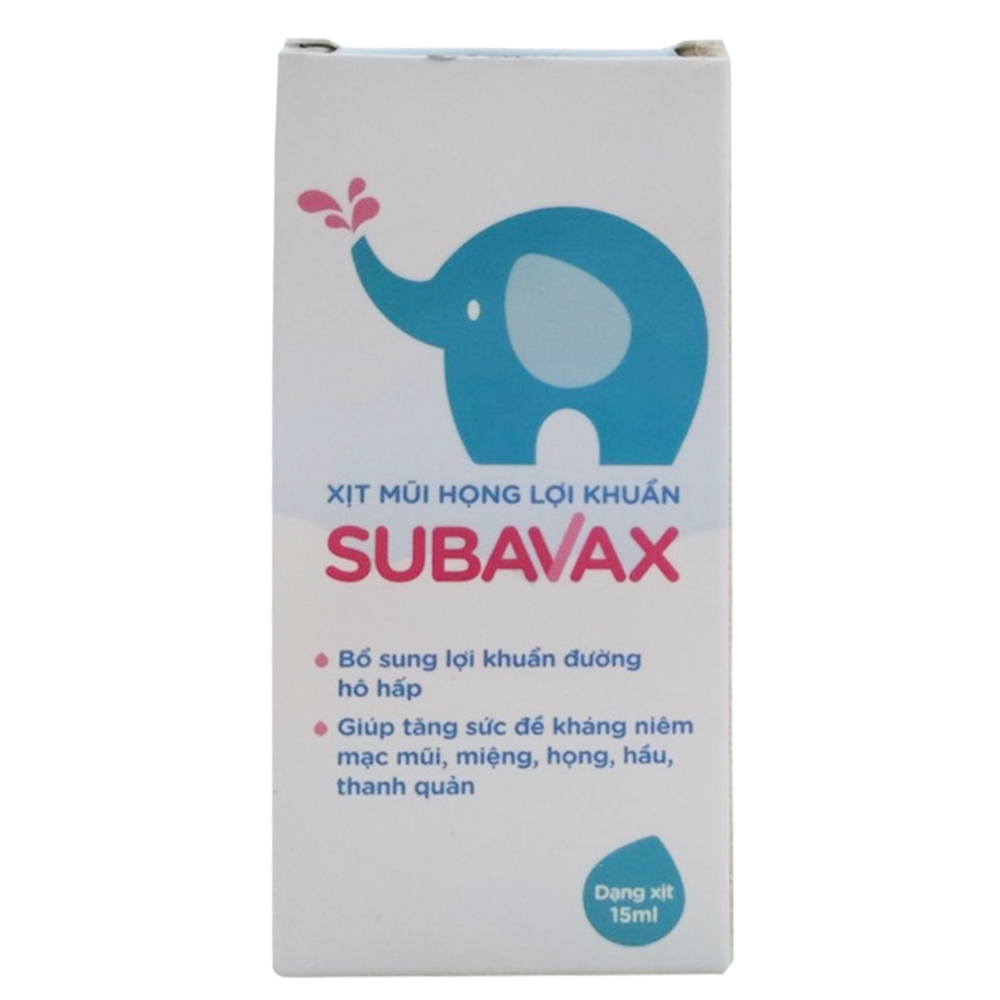 Hình ảnh Xịt mũi họng lợi khuẩn Subavax 15ml IMC Quang Minh tăng cường sức đề kháng cho niêm mạc đường hô hấp trên
