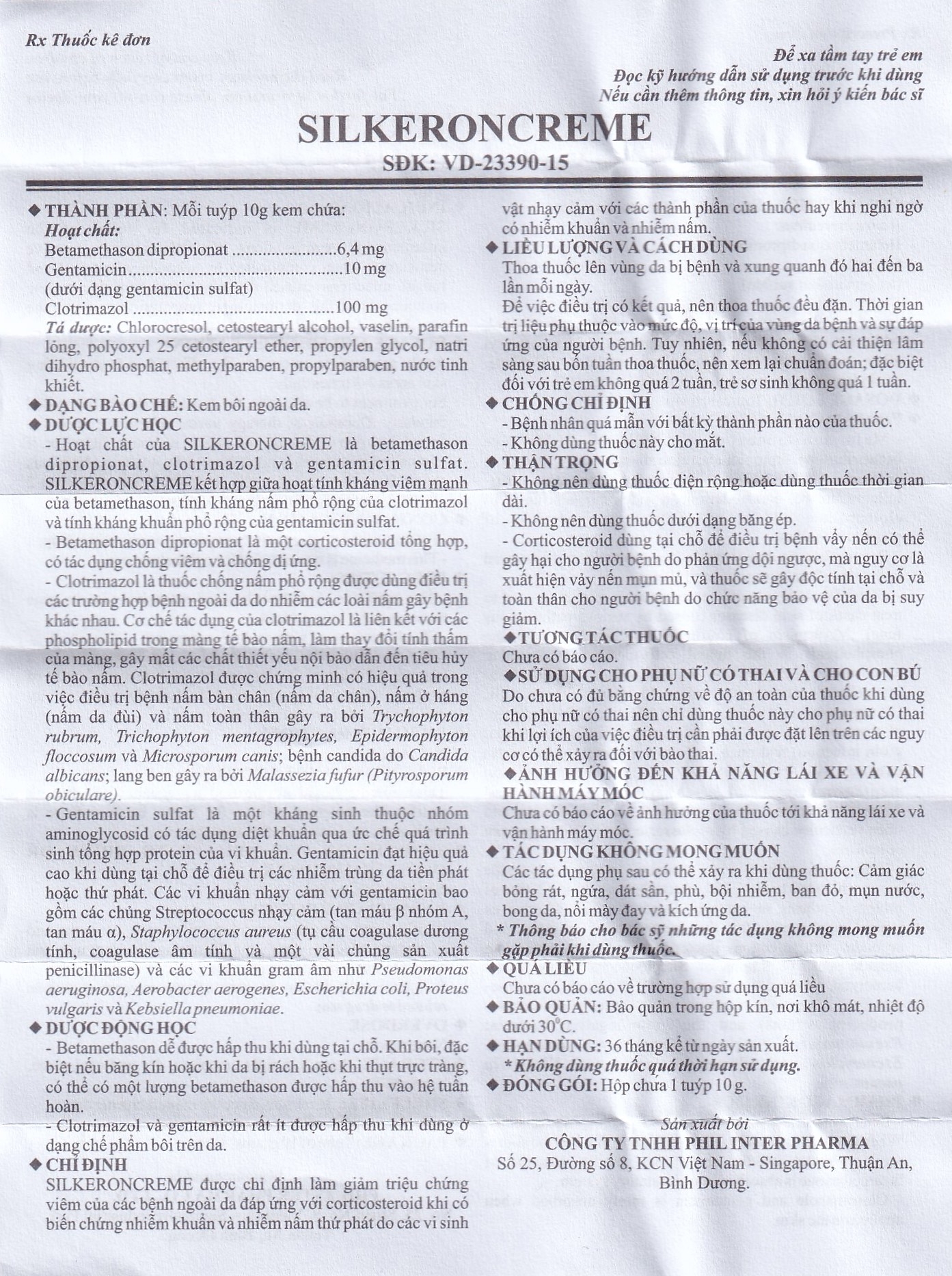 Hình ảnh Kem bôi ngoài da Silkeron Creme Phil giảm triệu chứng viêm da (10g)