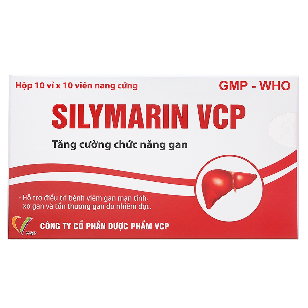 Hình ảnh Thuốc Silymarin VCP điều trị bệnh viêm gan mạn tính, xơ gan (10 vỉ x 10 viên)