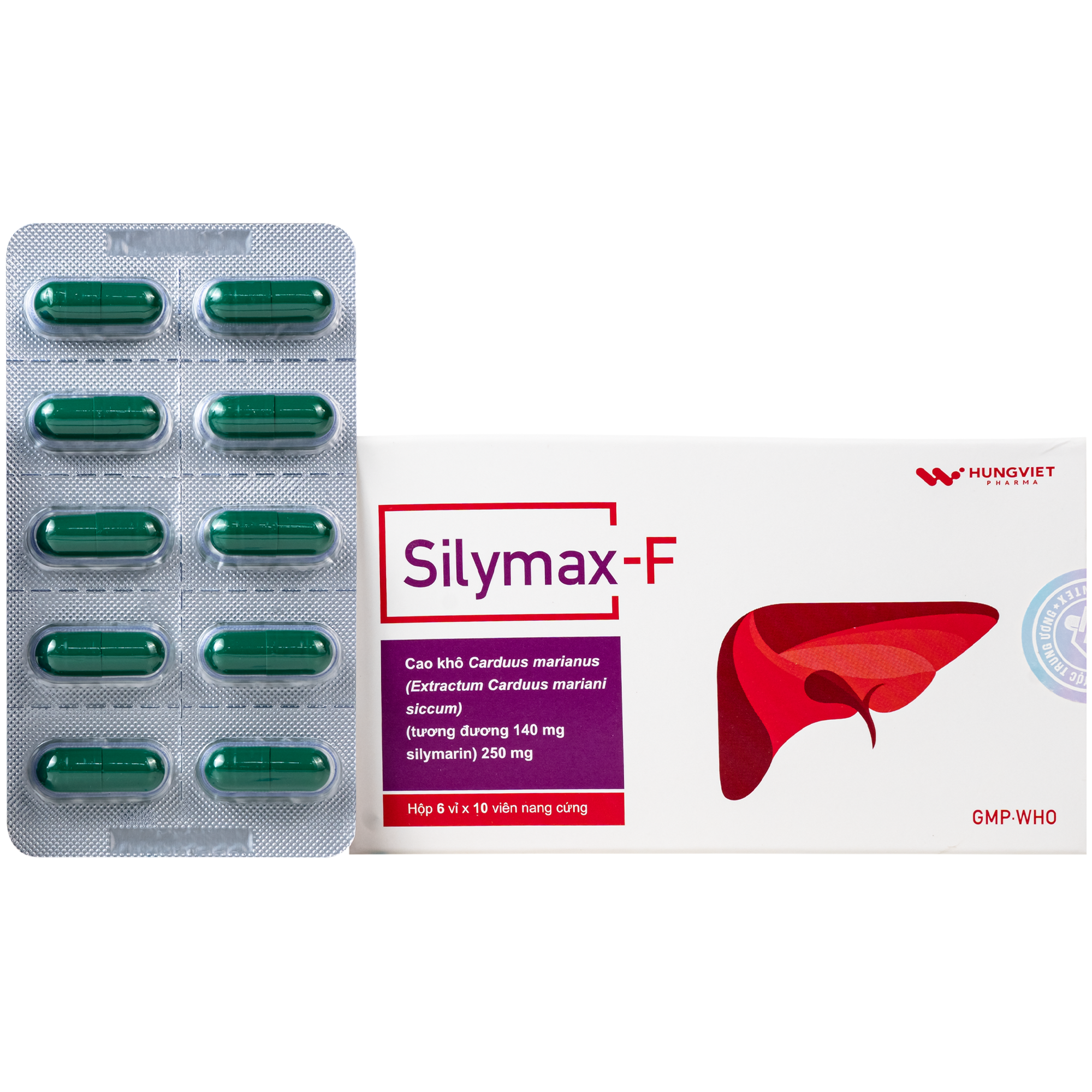 Hình ảnh Thuốc Silymax-F Hưng Việt điều trị viêm gan do virus, xơ gan, gan nhiễm mỡ (6 vỉ x 10 viên)