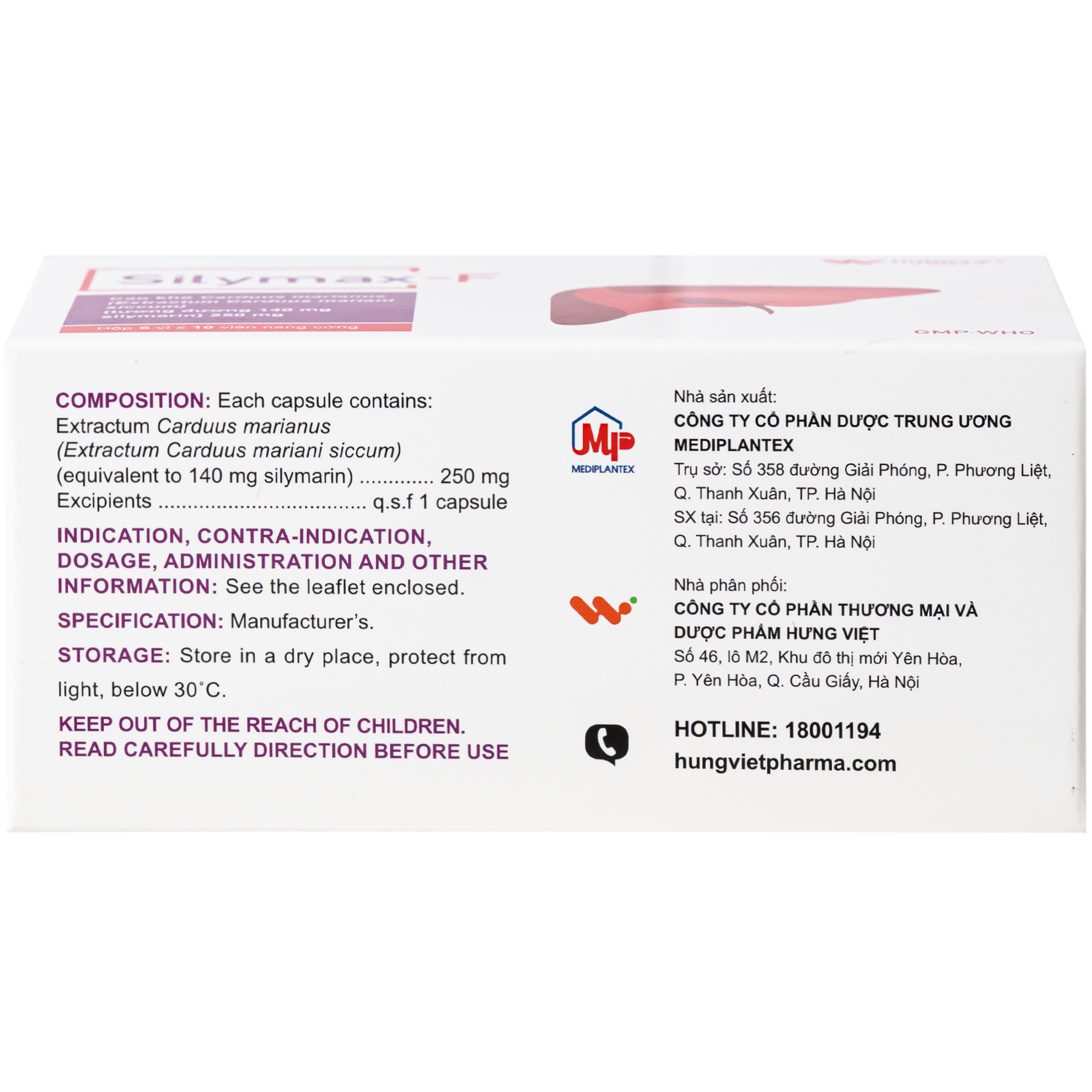 Hình ảnh Thuốc Silymax-F Hưng Việt điều trị viêm gan do virus, xơ gan, gan nhiễm mỡ (6 vỉ x 10 viên)