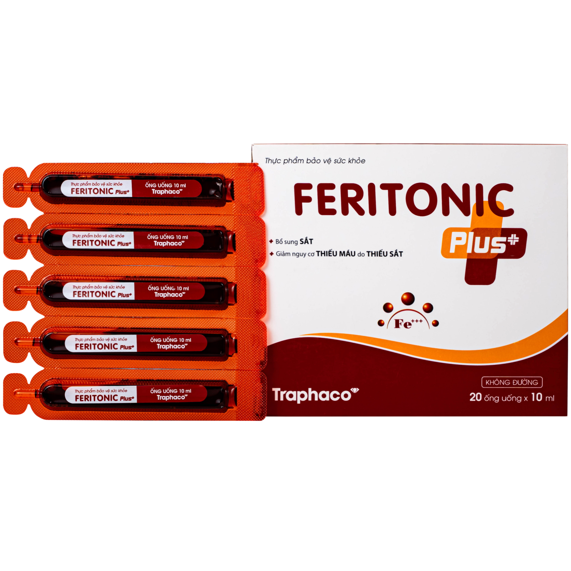 Hình ảnh Siro bổ sung sắt Feritonic Plus+ Traphaco (4 vỉ x 5 ống)