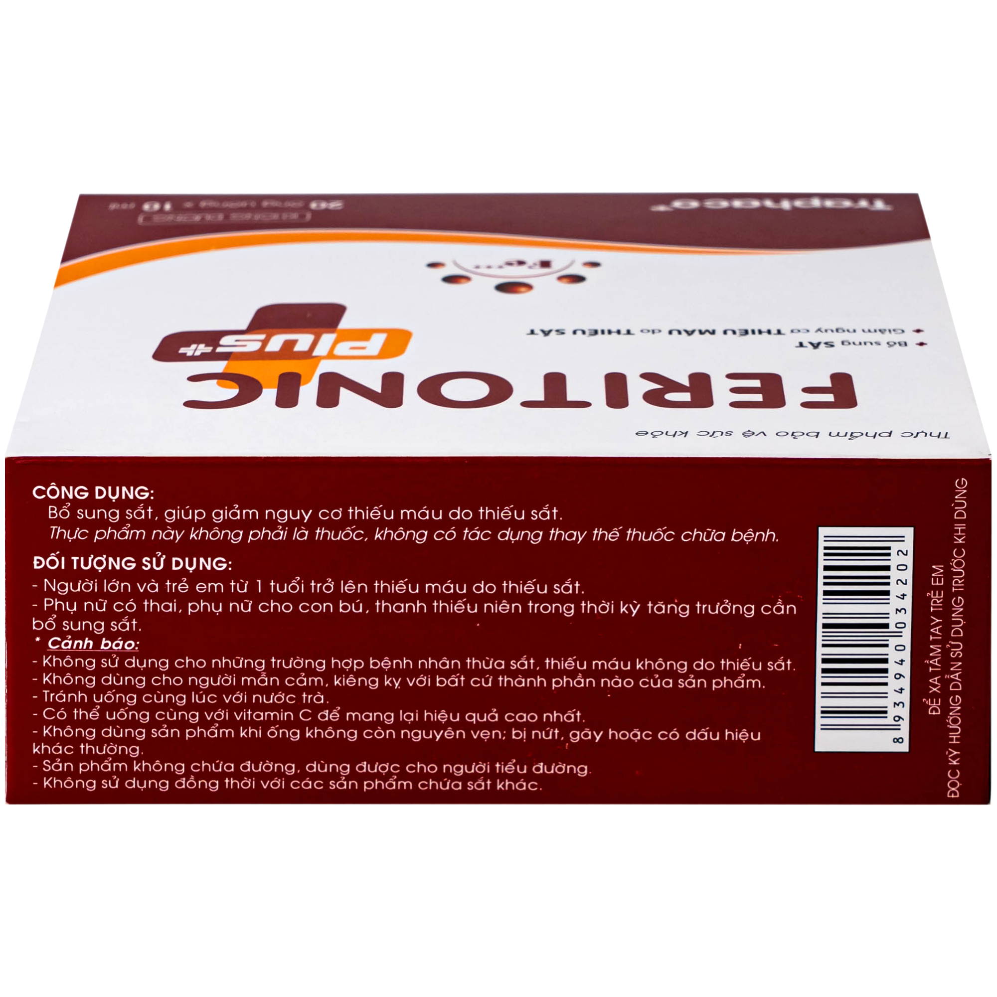 Hình ảnh Siro bổ sung sắt Feritonic Plus+ Traphaco (4 vỉ x 5 ống)