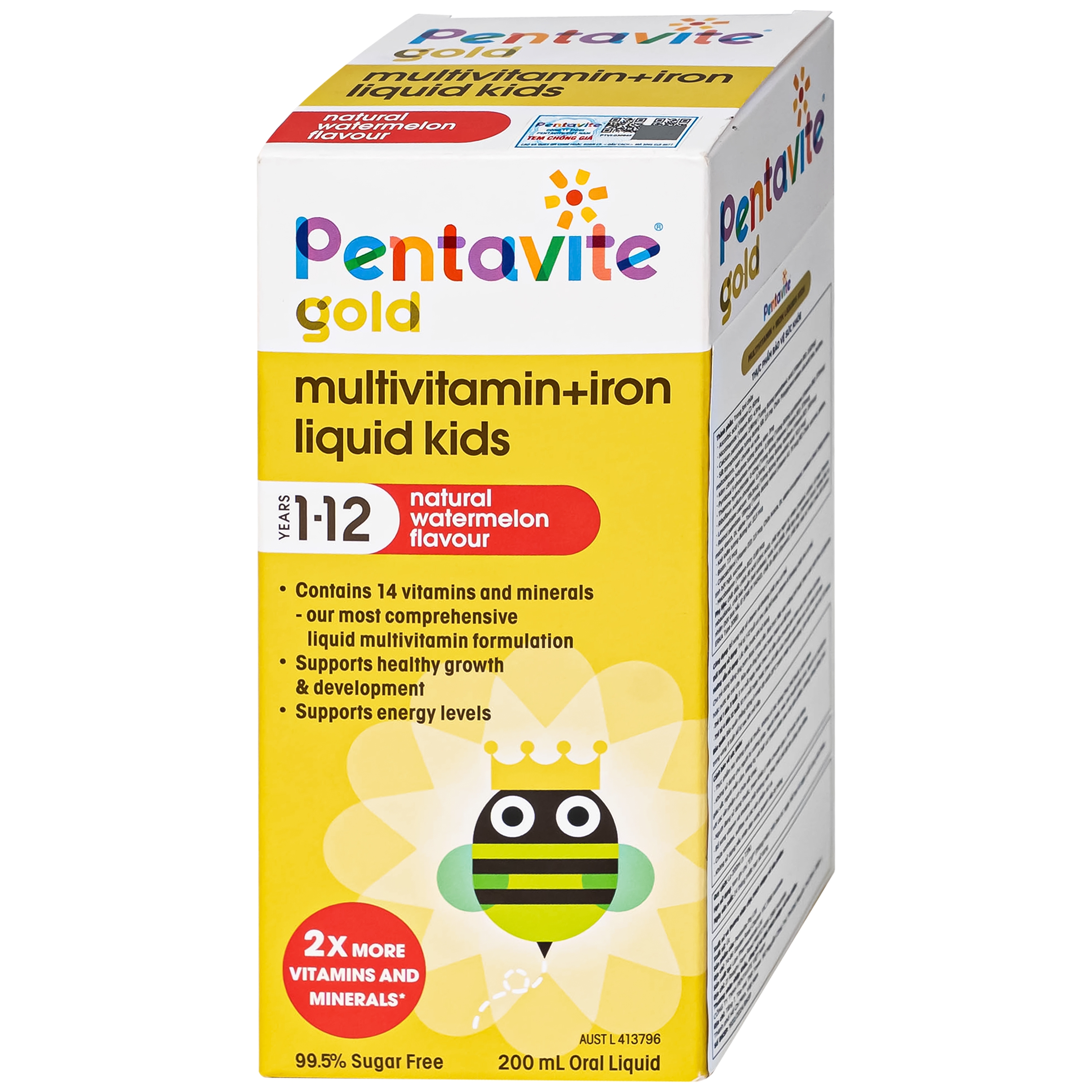 Hình ảnh Siro bổ sung vitamin, khoáng chất cho trẻ từ 1-12 tuổi Multivitamin + Iron liquids kids Pentavite (200ml)