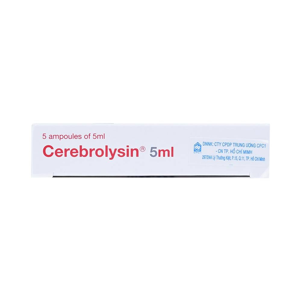 Hình ảnh Thuốc tiêm Cerebrolysin 5ml điều trị rối loạn trí nhớ, sa sút trí tuệ (1 vỉ x 5 ống x 5ml)