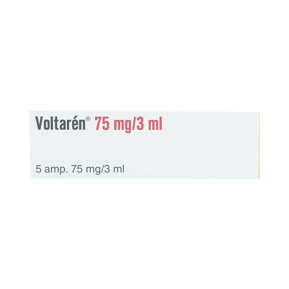 Hình ảnh Thuốc tiêm Voltaren 75mg/3ml Novartis điều trị đợt cấp viêm và thoái hóa thấp khớp (1 vỉ x 5 ống x 3ml)
