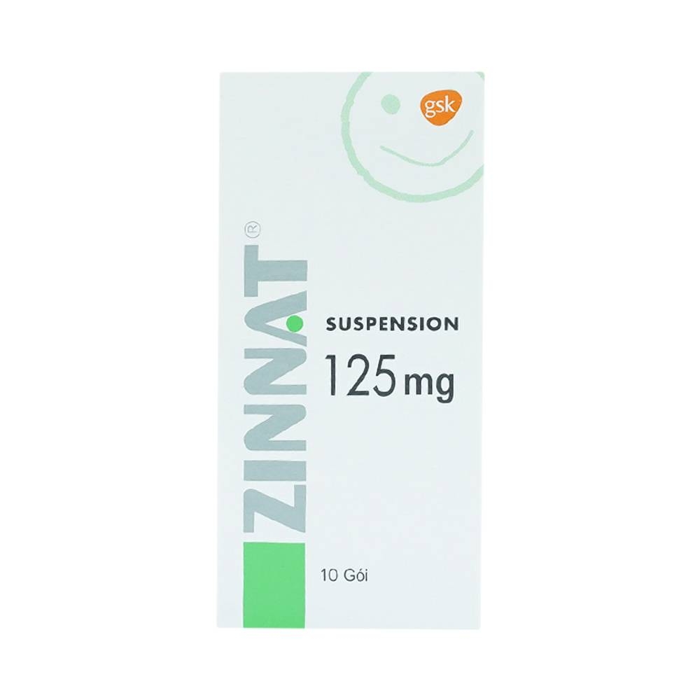 Hình ảnh Cốm pha hỗn dịch uống Zinnat Suspension 125mg GSK hỗ trợ điều trị viêm xoang, viêm amidan (10 gói)