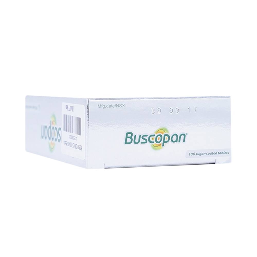 Hình ảnh Thuốc Buscopan Boehringer giảm co thắt cơ trơn đường sinh dục, tiết niệu, đường tiêu hóa (5 vỉ x 20 viên)