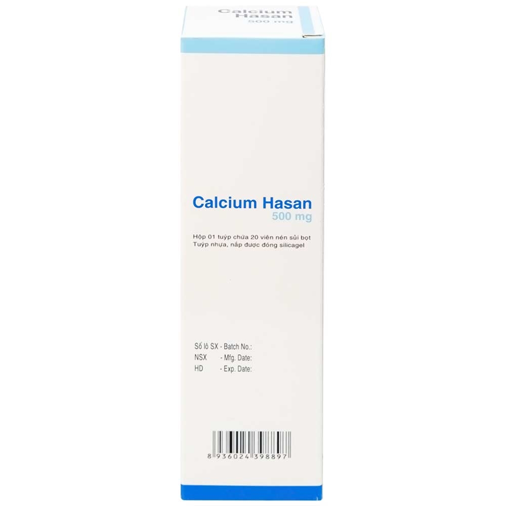 Hình ảnh Viên sủi Calcium Hasan 500mg phòng và hỗ trợ điều trị bệnh loãng xương (20 viên)