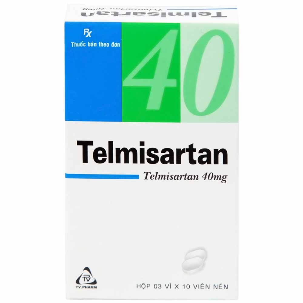 Hình ảnh Thuốc Telmisartan 40 TV.Pharm điều trị tăng huyết áp (3 vỉ x 10 viên)