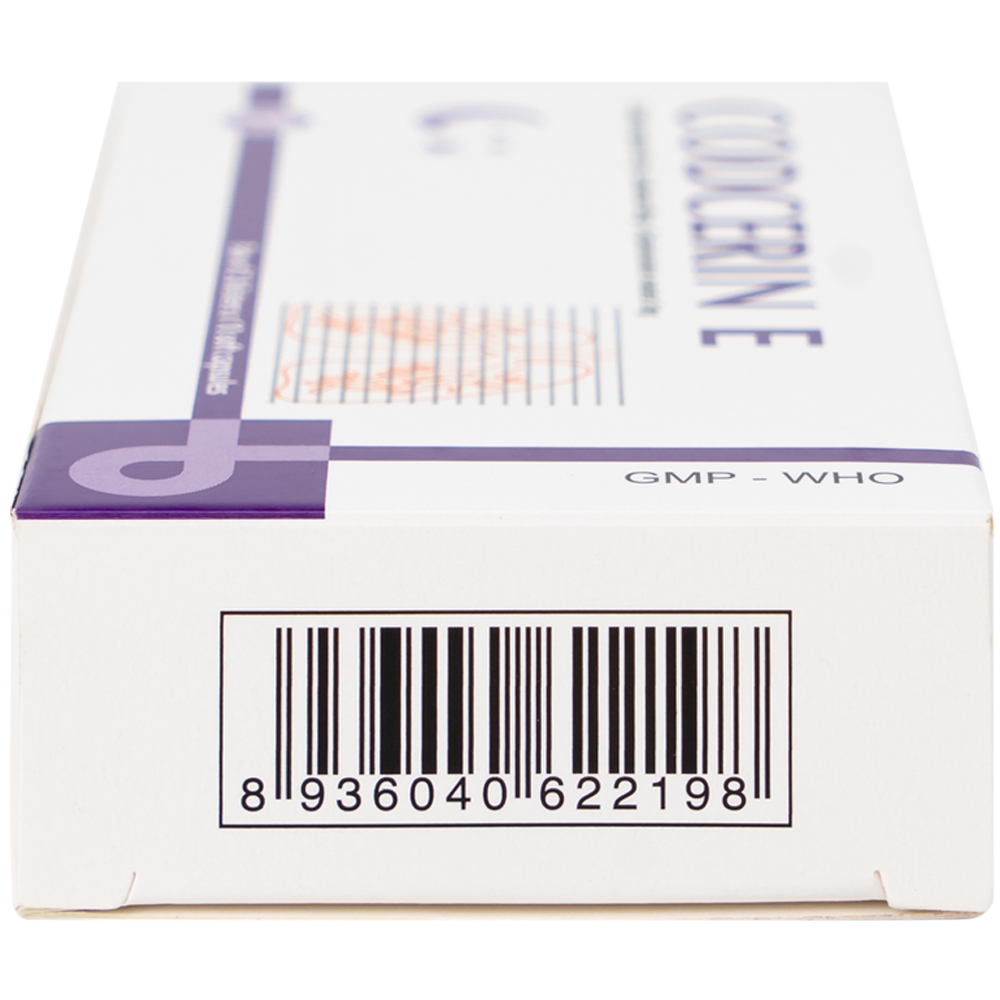 Hình ảnh Thuốc Codcerin E Trường Thọ điều trị viêm phế quản, viêm họng, viêm phổi, ho do kích ứng (2 vỉ x 10 viên)