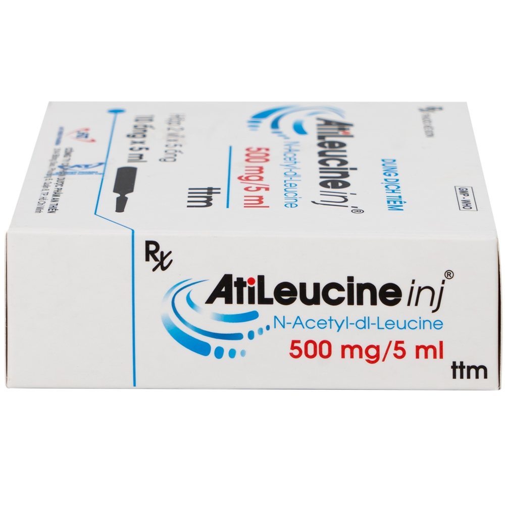 Hình ảnh Dung dịch tiêm AtiLeucine inj 500mg/5ml An Thiên điều trị triệu chứng cơn chóng mặt (2 vỉ x 5 ống)