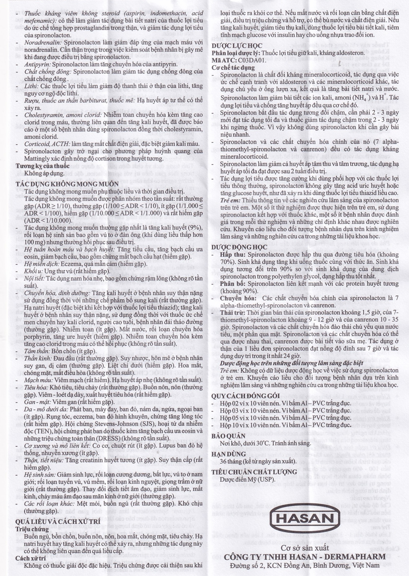 Hình ảnh Thuốc Spinolac 25mg Hasan điều trị phù do tim sung huyết (10 vỉ x 10 viên) 