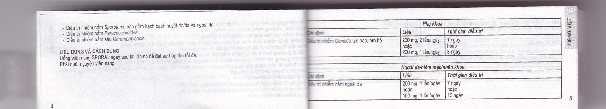 Hình ảnh Thuốc Sporal Janssen điều trị các bệnh nấm phụ khoa, da, toàn thân (1 vỉ x 4 viên)