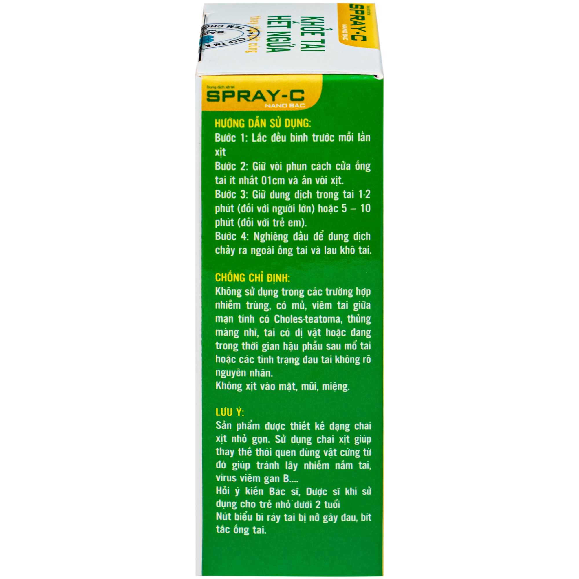 Hình ảnh Xịt tai Spray-C nano bạc giúp làm sạch ráy tai (15ml)