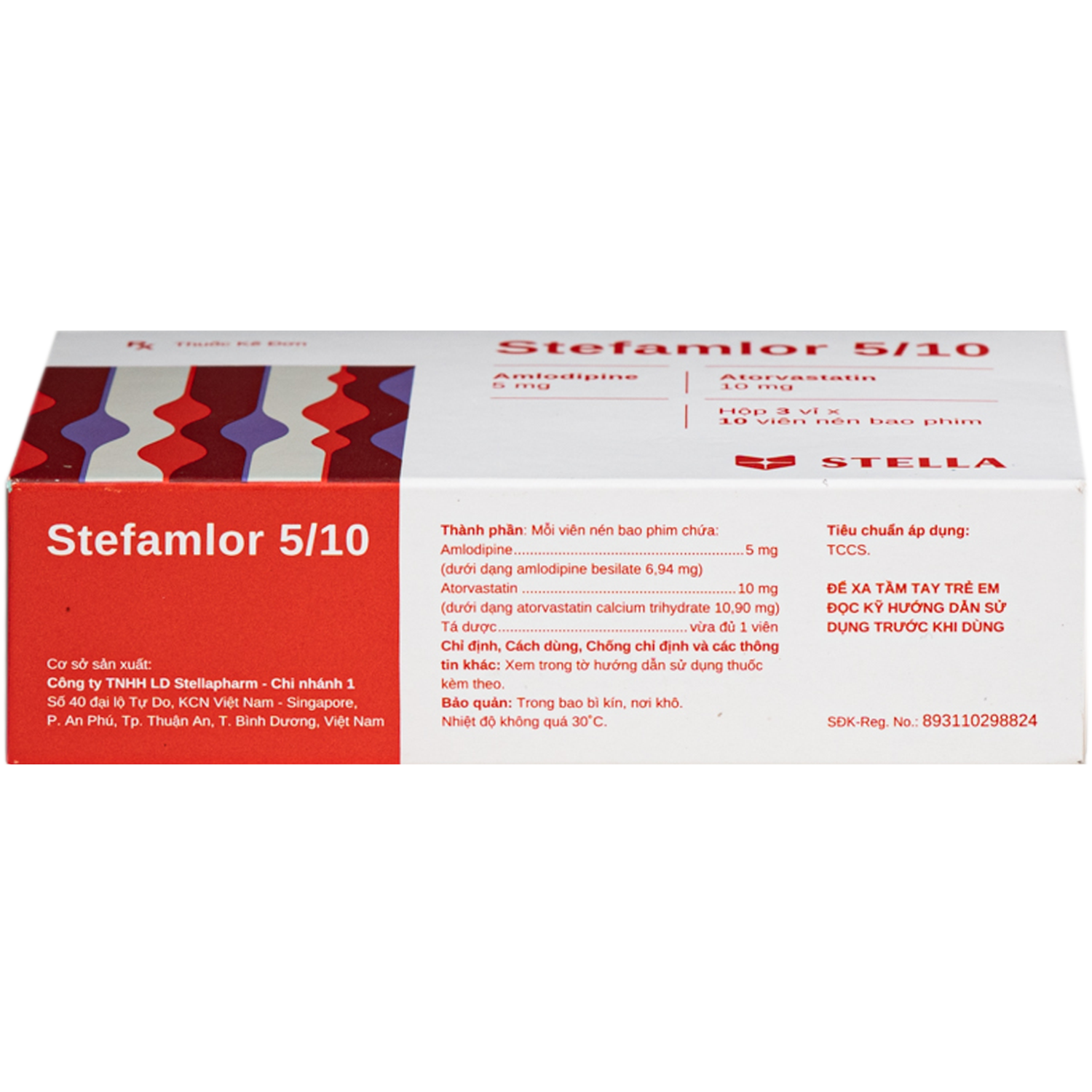 Hình ảnh Thuốc Stefamlor 5mg/10mg Stella điều trị các biến cố tim mạch ở bệnh nhân tăng huyết áp có kèm theo rối loạn lipid máu (3 vỉ x 10 viên)
