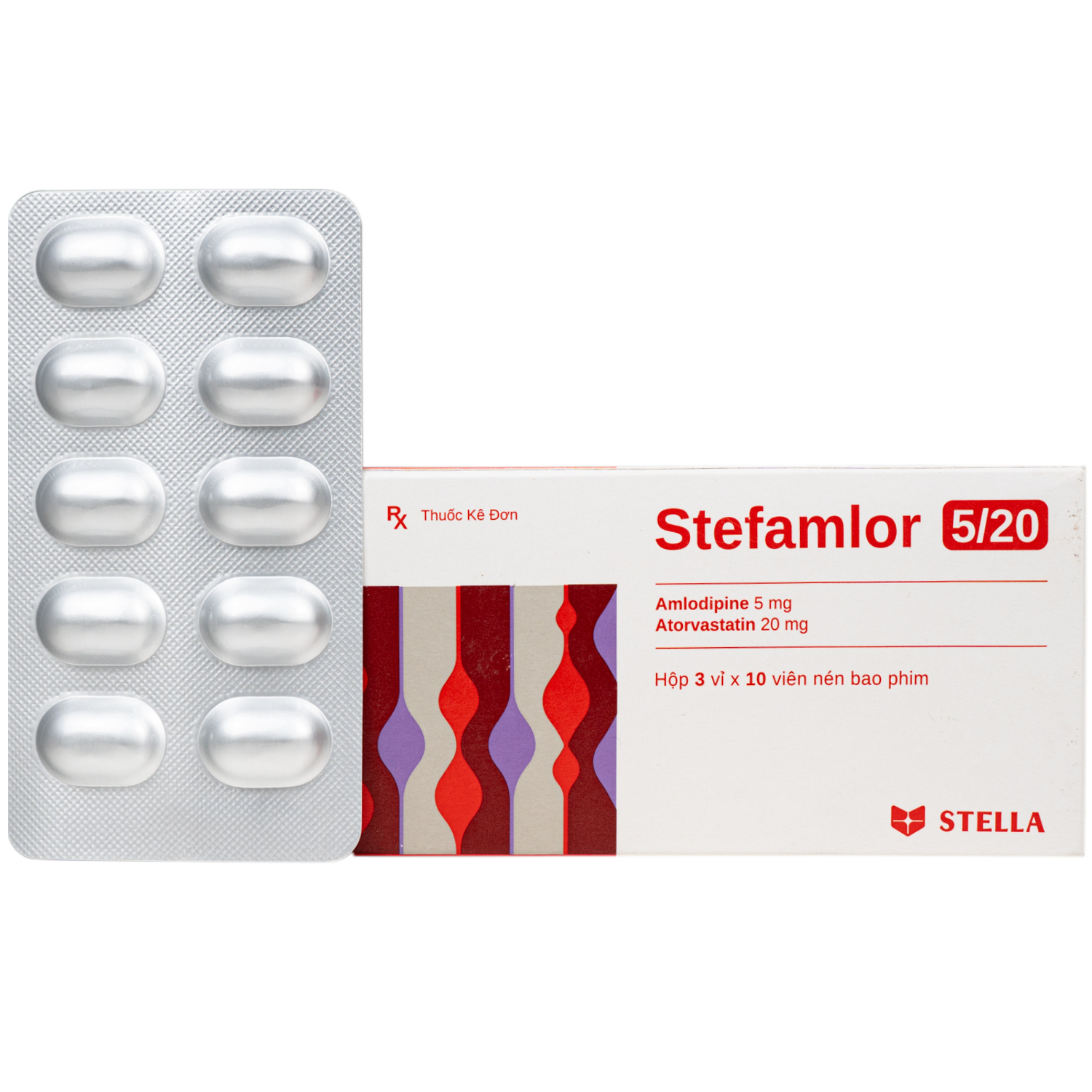 Hình ảnh Thuốc Stefamlor 5mg/20mg Stella điều trị các biến cố tim mạch ở bệnh nhân tăng huyết áp có kèm theo rối loạn lipid máu (3 vỉ x 10 viên)