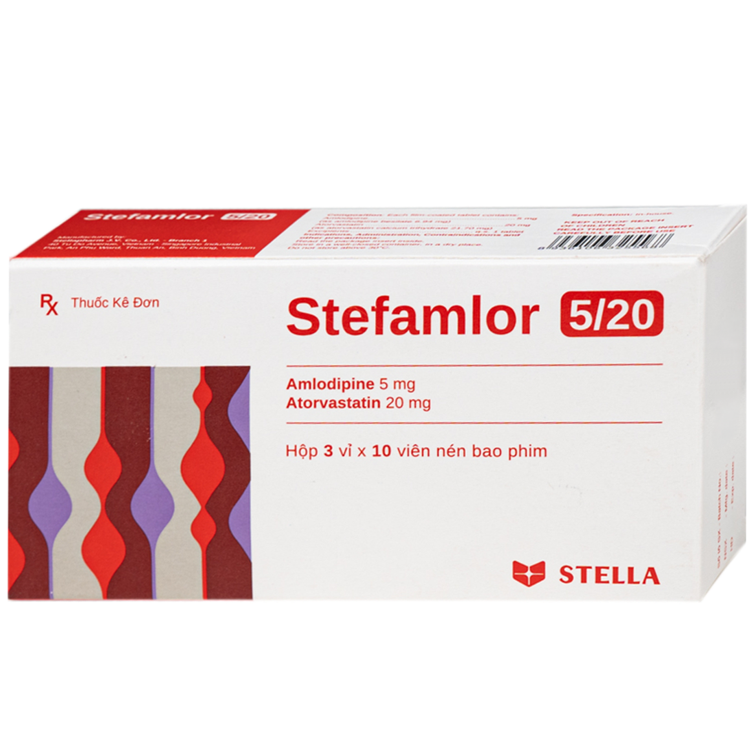 Hình ảnh Thuốc Stefamlor 5mg/20mg Stella điều trị các biến cố tim mạch ở bệnh nhân tăng huyết áp có kèm theo rối loạn lipid máu (3 vỉ x 10 viên)