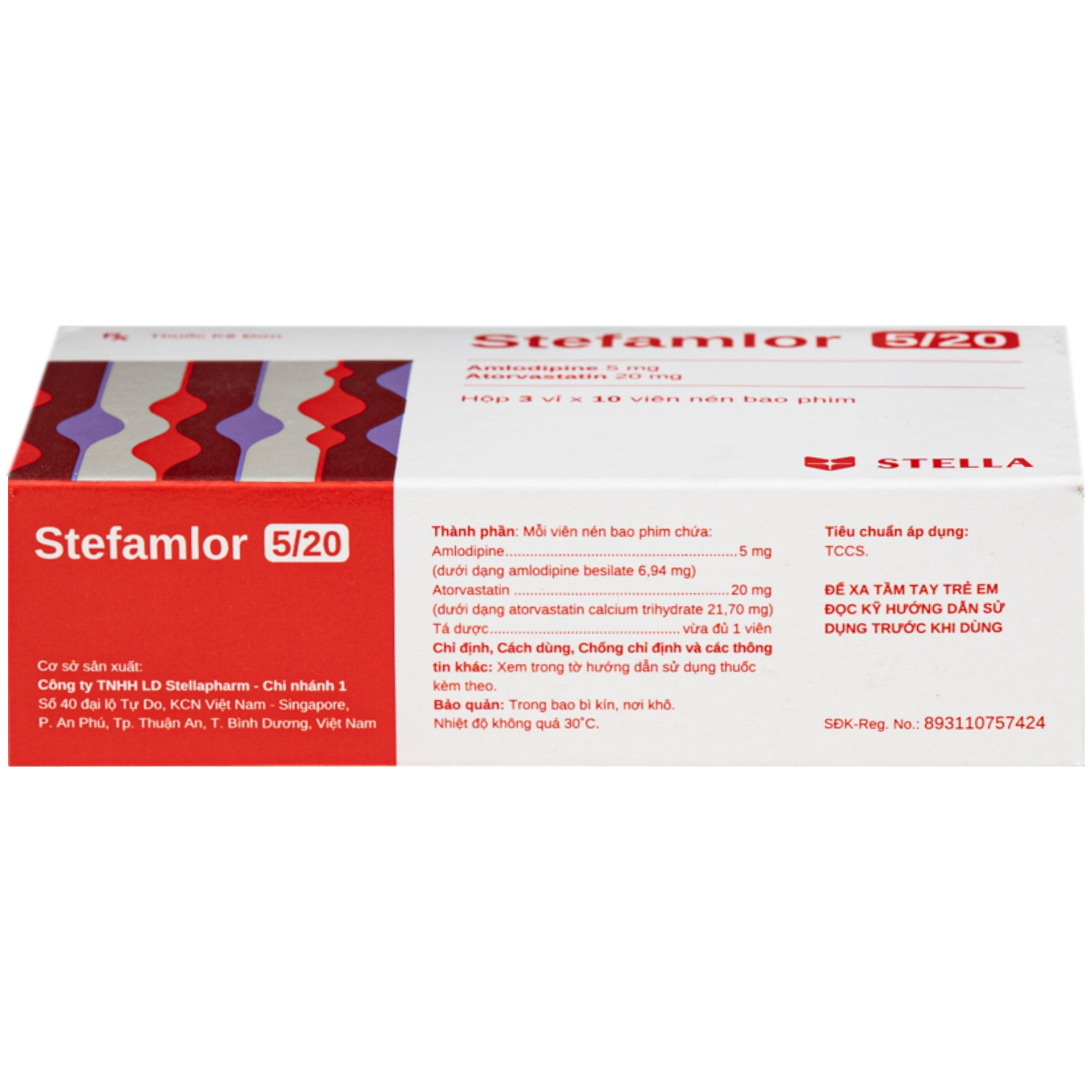 Hình ảnh Thuốc Stefamlor 5mg/20mg Stella điều trị các biến cố tim mạch ở bệnh nhân tăng huyết áp có kèm theo rối loạn lipid máu (3 vỉ x 10 viên)