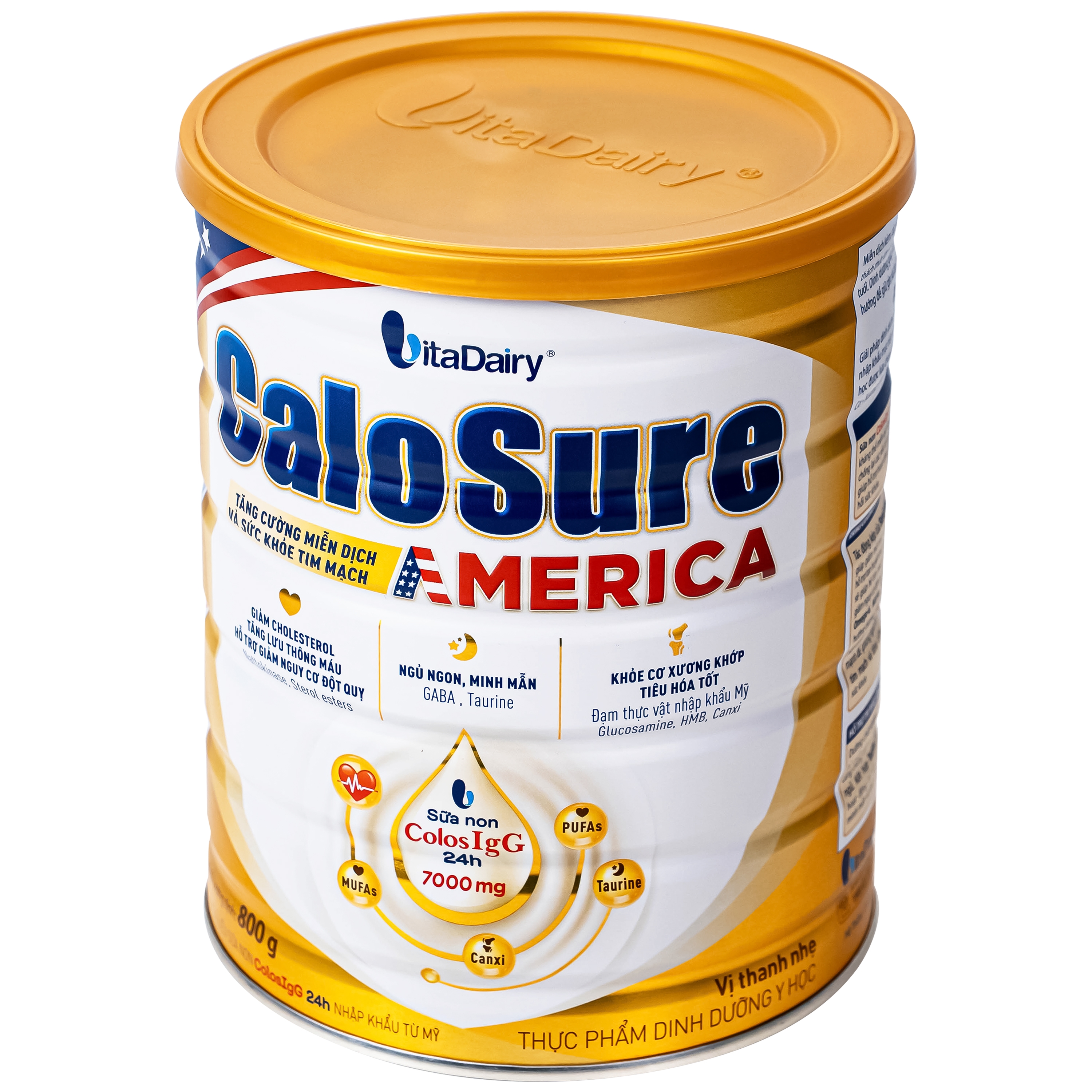 Hình ảnh Sữa hỗ trợ tăng cường miễn dịch và sức khoẻ tim mạch Vitadairy CaloSure America 800G