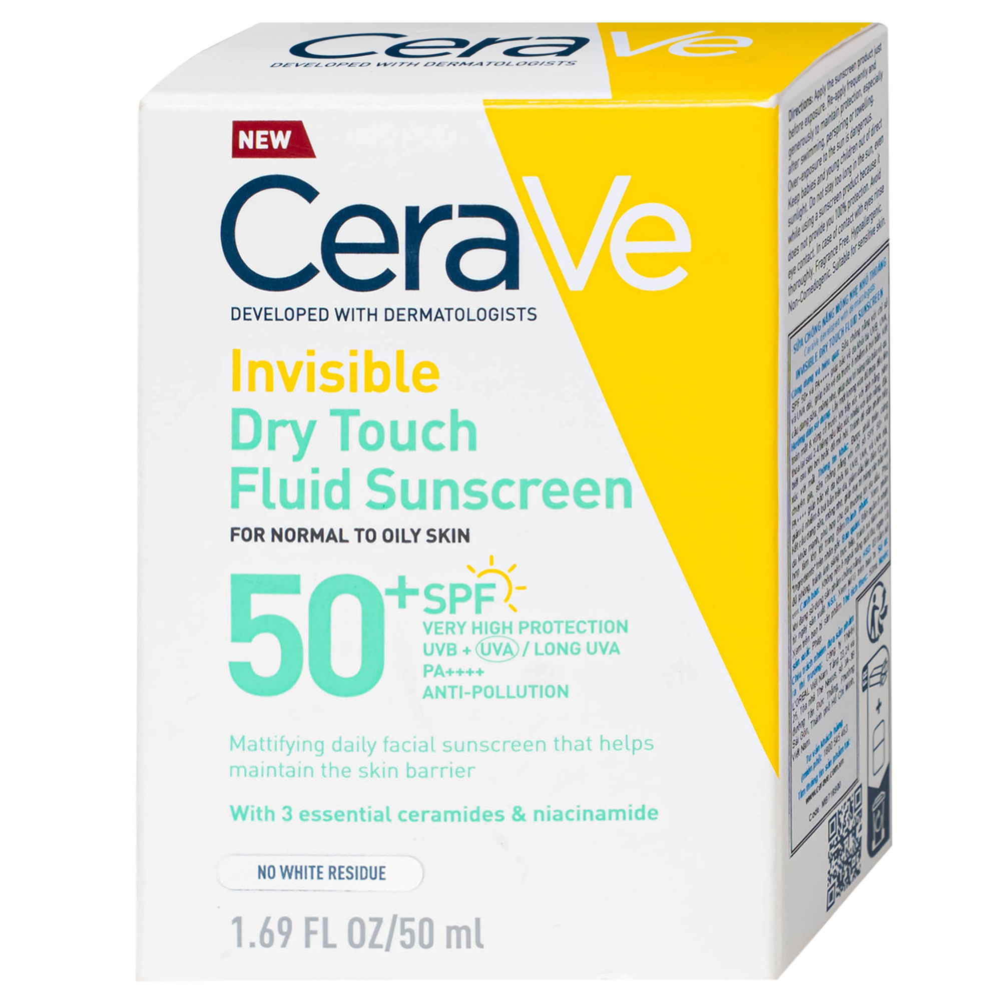 Hình ảnh Sữa chống nắng mỏng nhẹ khô thoáng Cerave Invisible Dry Touch Fluid Sunscreen Spf 50+ Pa++++ 50ml