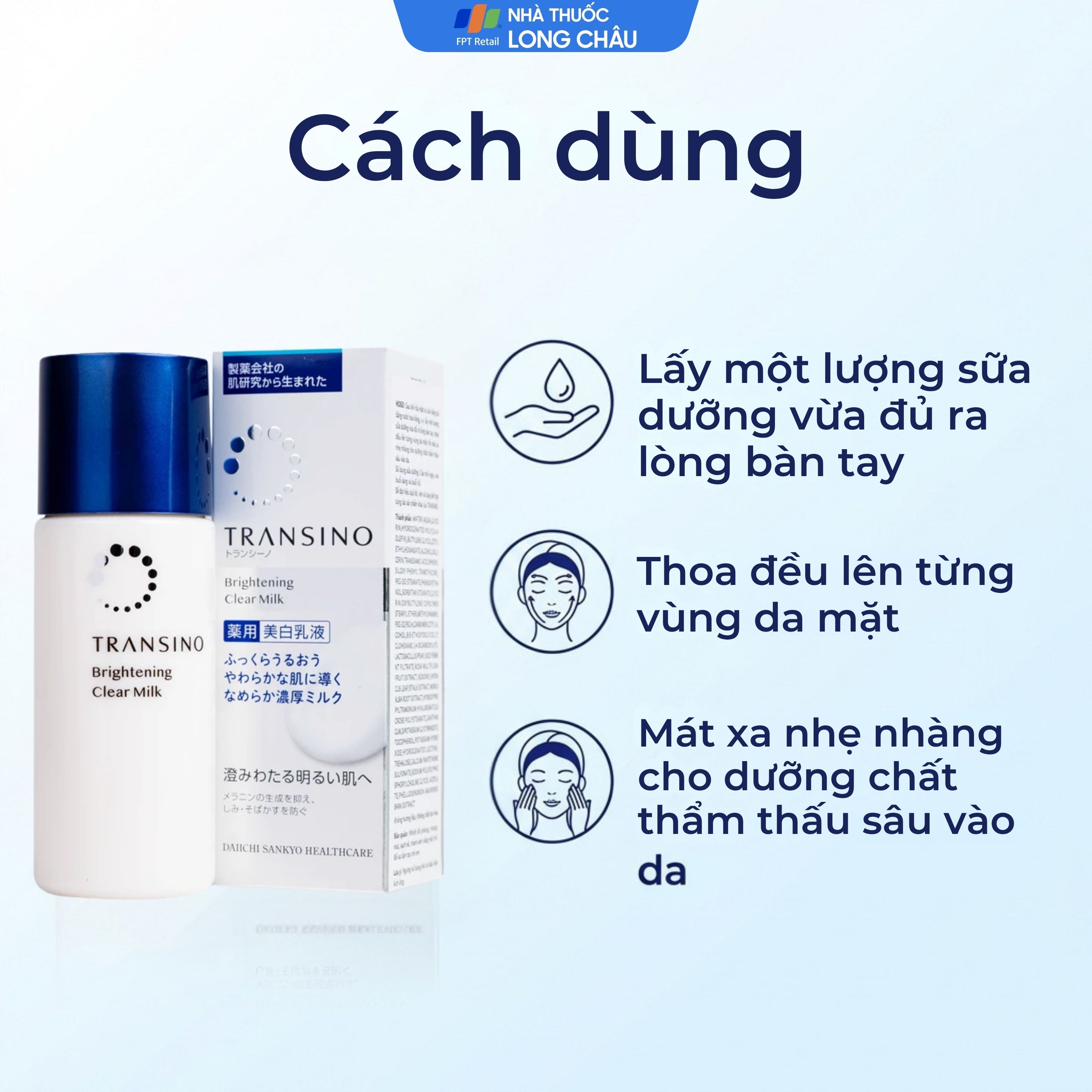 Hình ảnh Sữa dưỡng trắng da Transino Brightening Clear Milk dưỡng ẩm, dưỡng sáng, hỗ trợ làm mờ thâm nám (100ml)