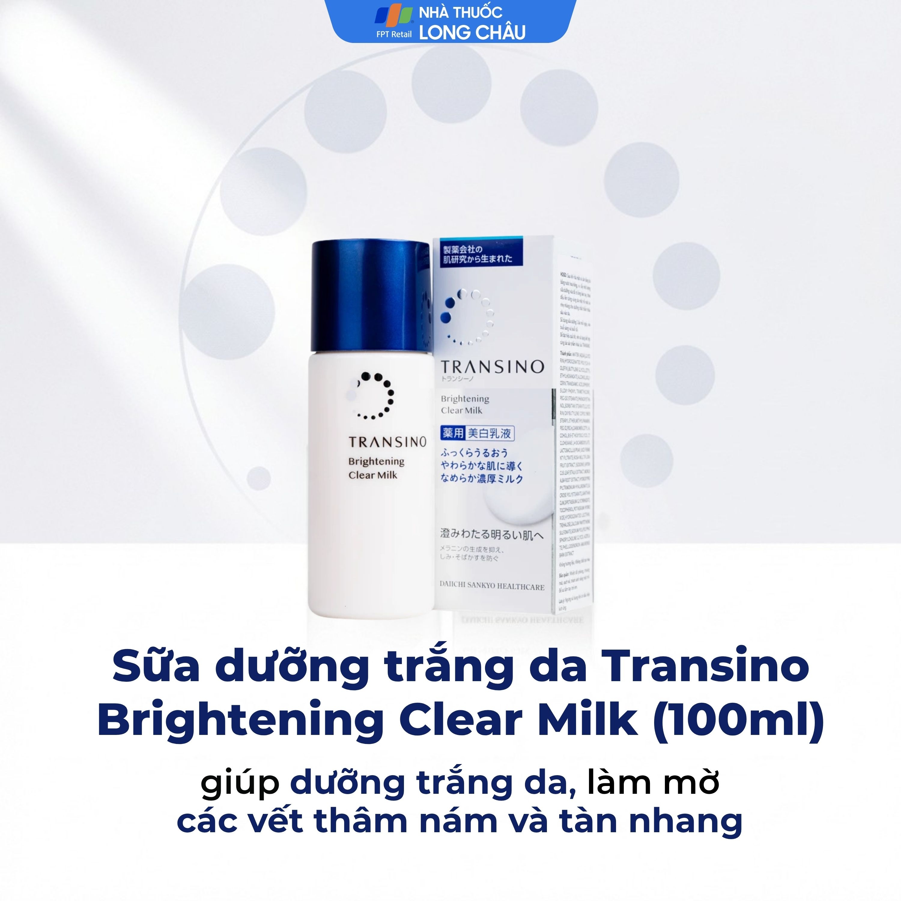 Hình ảnh Sữa dưỡng trắng da Transino Brightening Clear Milk dưỡng ẩm, dưỡng sáng, hỗ trợ làm mờ thâm nám (100ml)