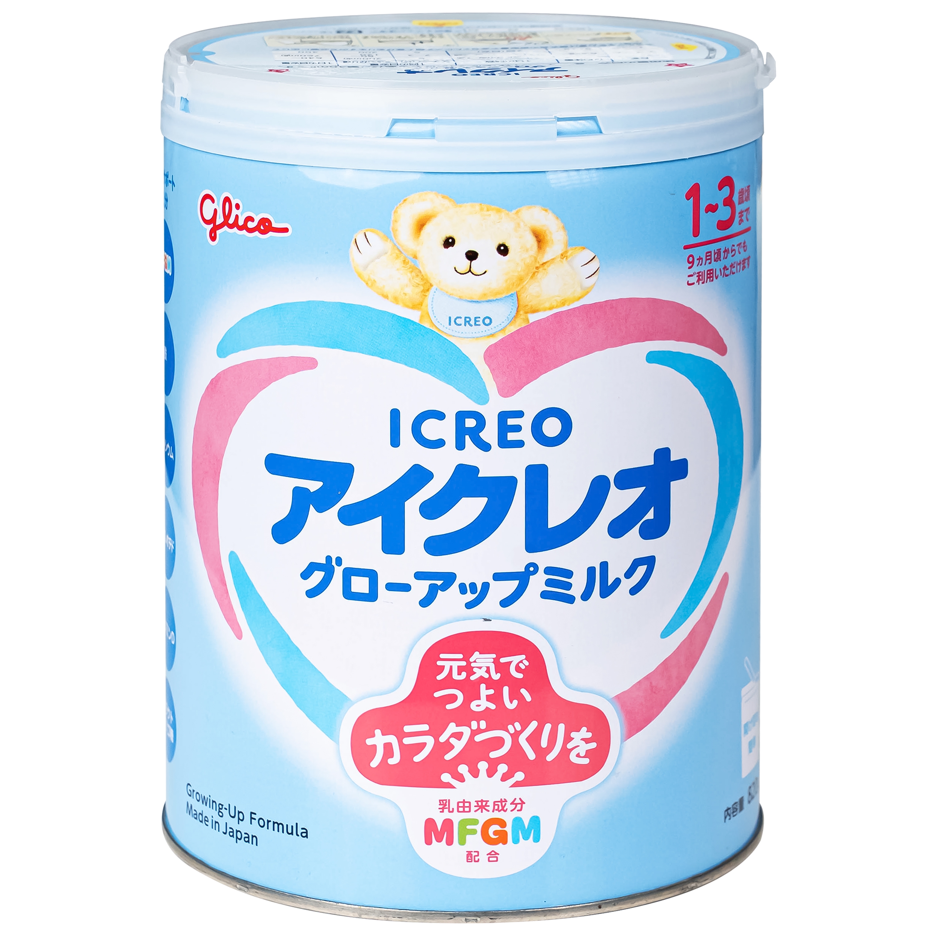 Hình ảnh Sữa hỗ trợ đề kháng và tiêu hóa cho trẻ 1-3 tuổi Icreo Grow-up Milk Glico (820g)