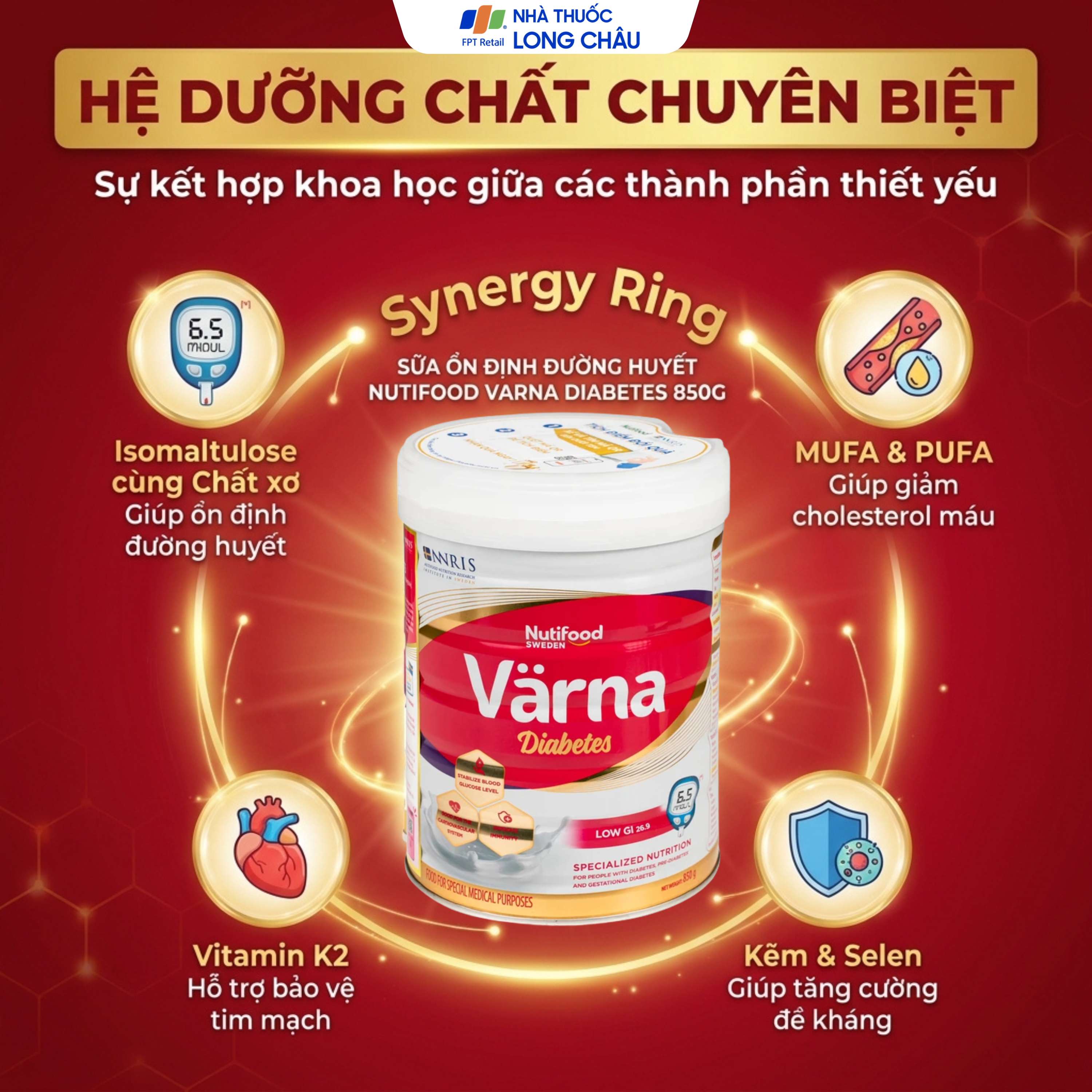 Hình ảnh Sữa ổn định đường huyết Nutifood Varna Diabetes (850g)