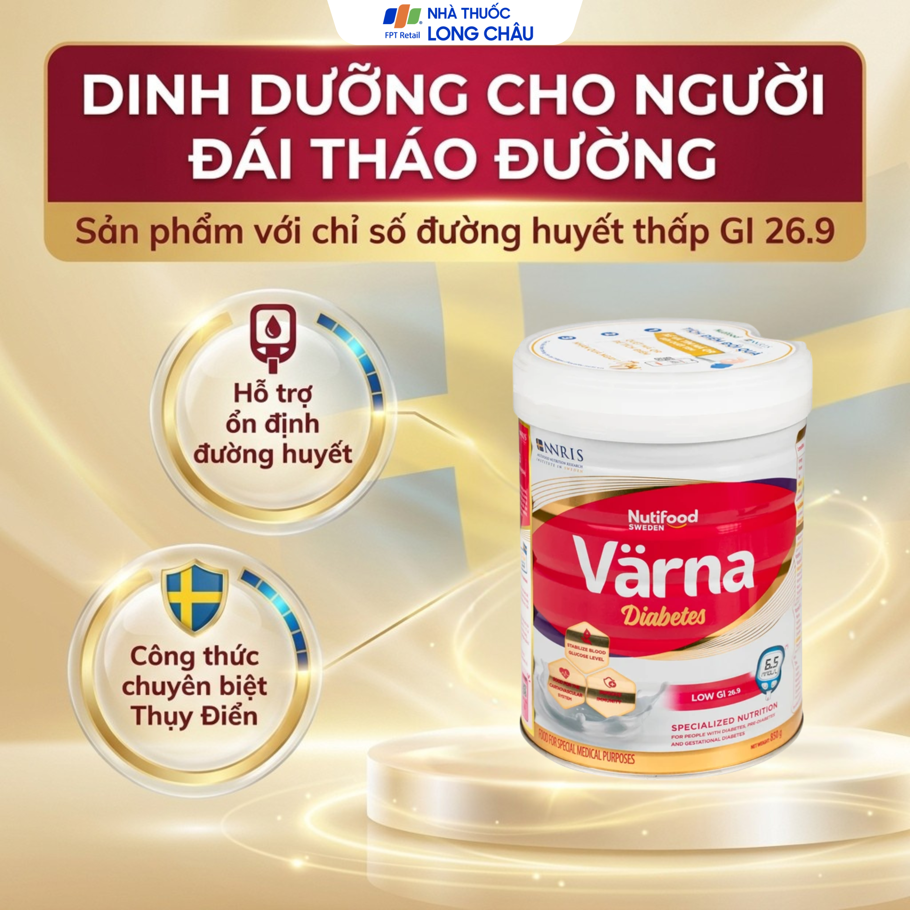 Hình ảnh Sữa ổn định đường huyết Nutifood Varna Diabetes (850g)