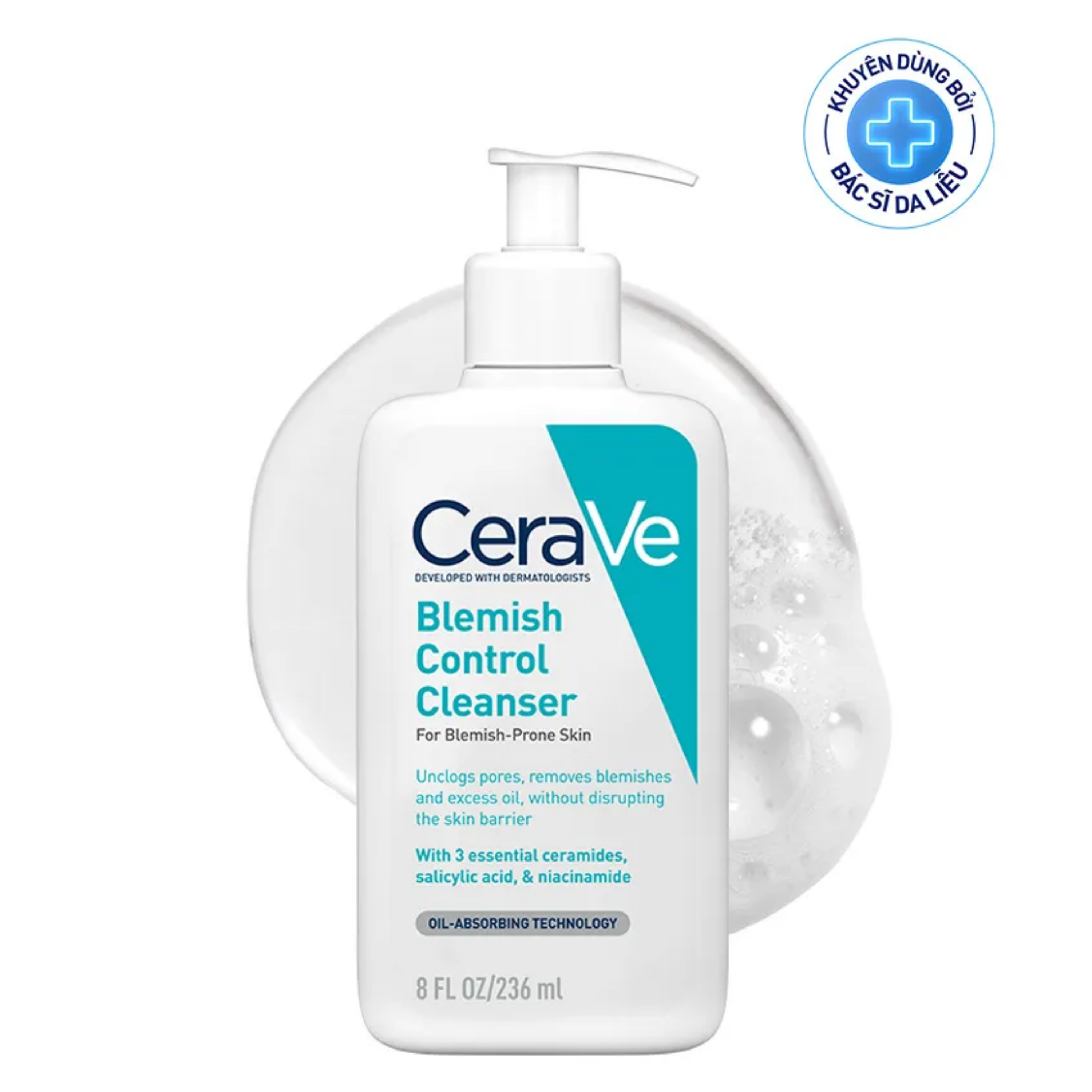 Hình ảnh Sữa rửa mặt dành cho da dầu, mụn Cerave Blemish Control Cleanser 236ml