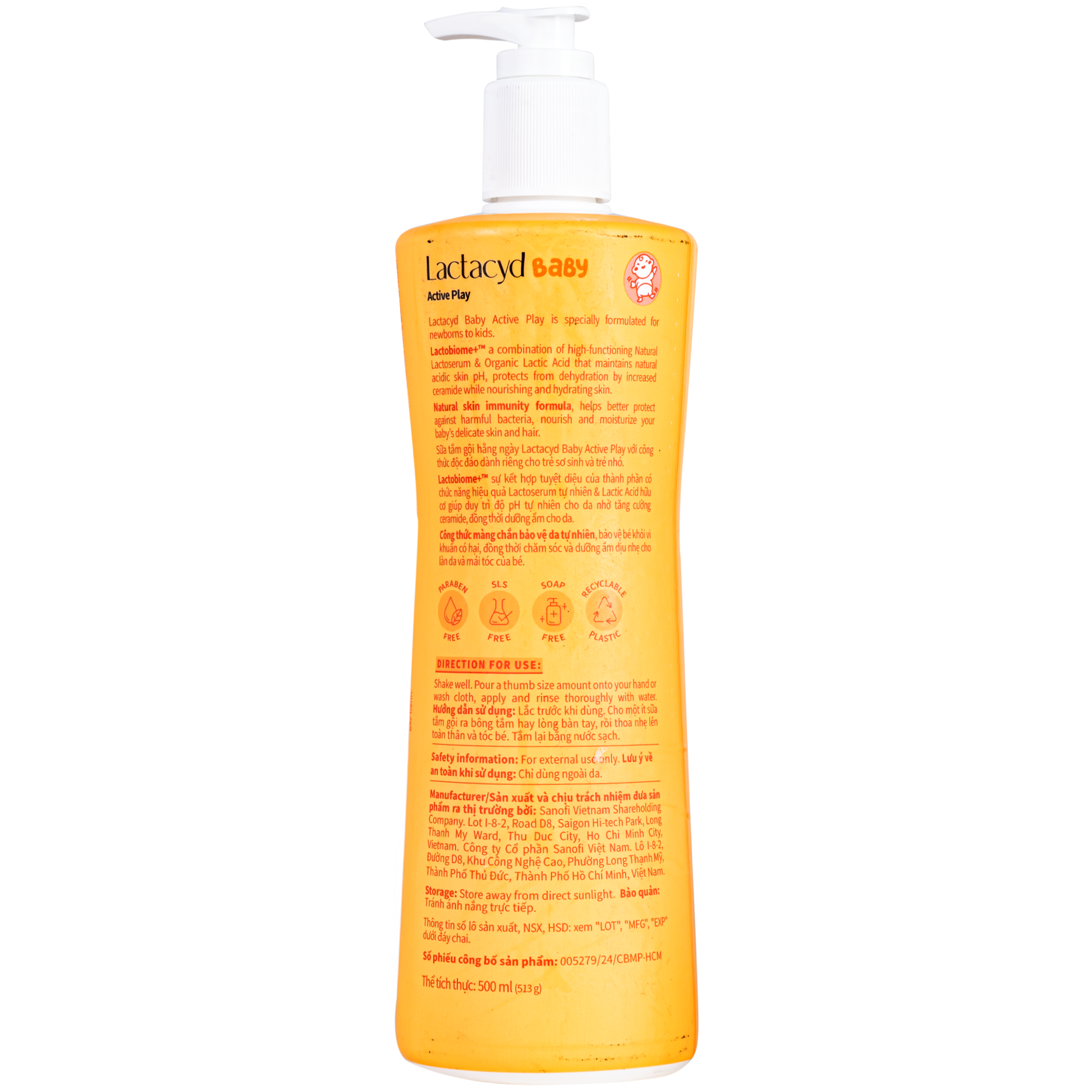 Hình ảnh Sữa tắm gội cho bé Lactacyd Active Play (500ml)