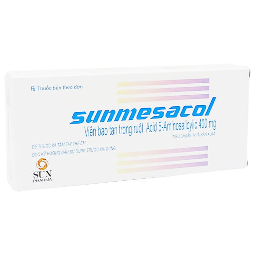 Hình ảnh Thuốc Sunmesacol Sun Pharma điều trị viêm loét đại tràng cấp tính (5 vỉ x 10 viên)