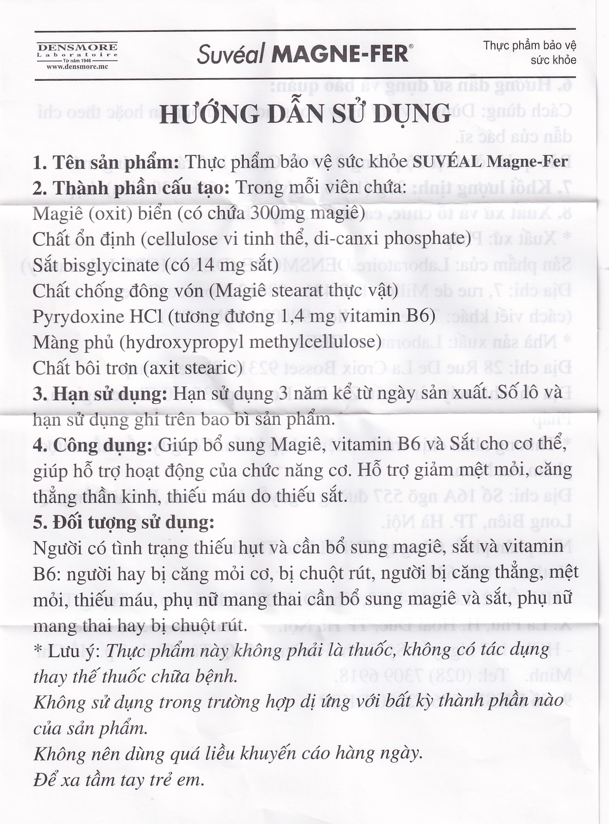 Hình ảnh Viên uống Suvéal Magne-Fer Densmore bổ sung magie, vitamin B6 và sắt cho cơ thể (3 vỉ x 10 viên x 37g)