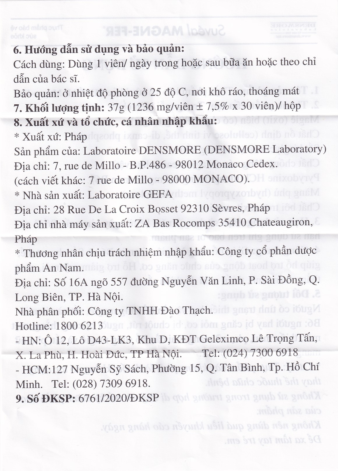 Hình ảnh Viên uống Suvéal Magne-Fer Densmore bổ sung magie, vitamin B6 và sắt cho cơ thể (3 vỉ x 10 viên x 37g)