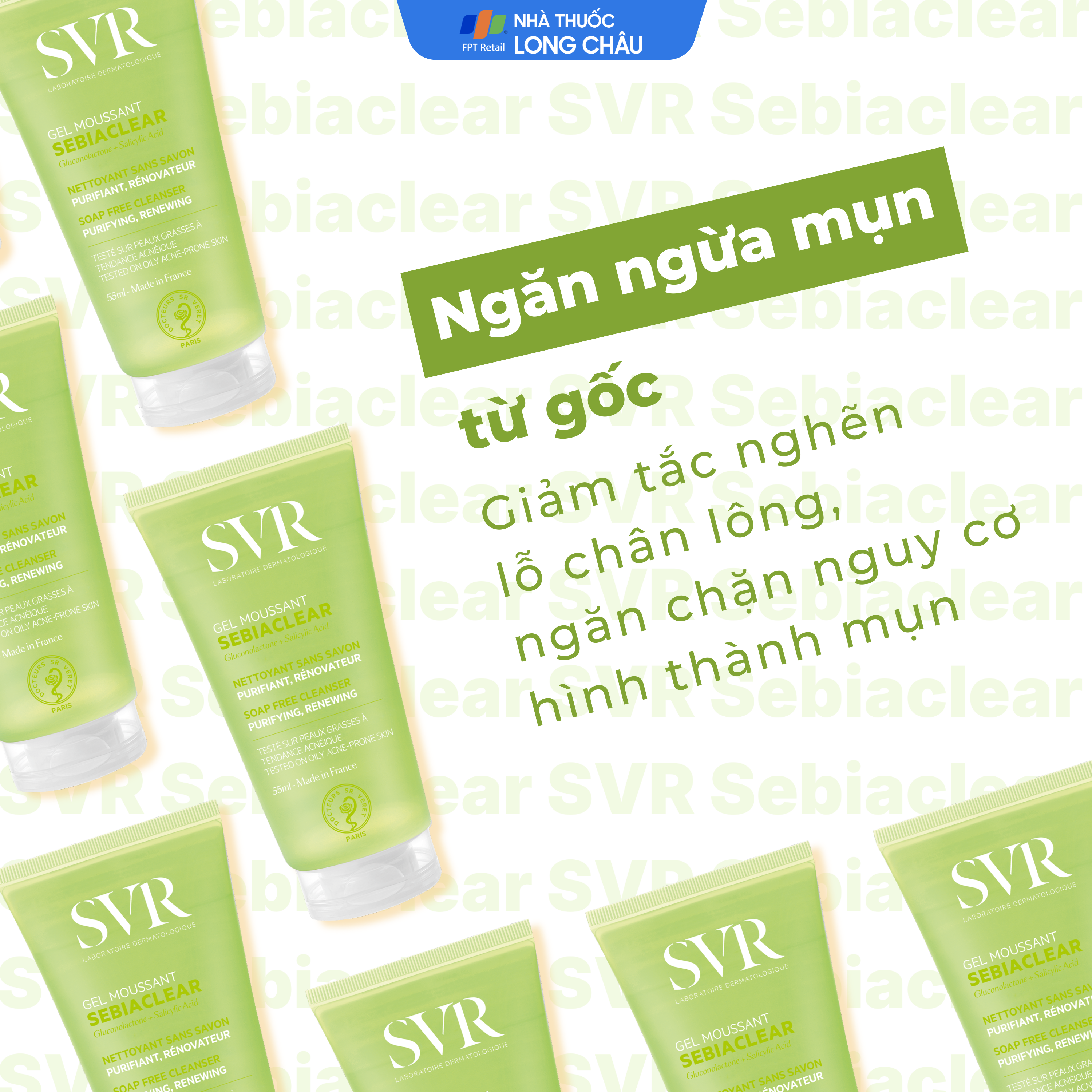 Hình ảnh Gel rửa mặt và loại bỏ tế bào chết không chứa xà phòng SVR Sebiaclear Gel Moussant 55ml