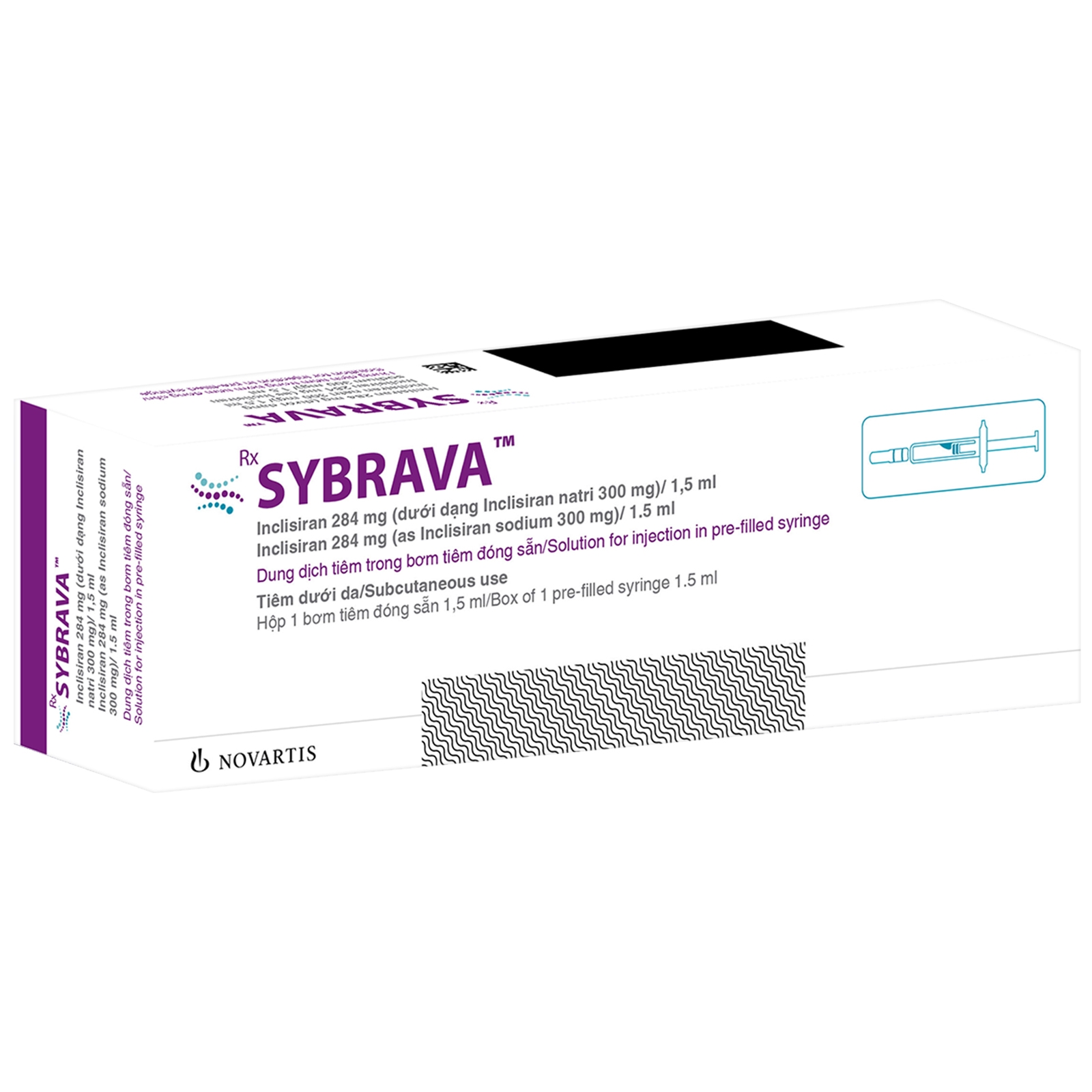 Hình ảnh Dung dịch tiêm Sybrava 284mg/1.5ml Novartis điều trị tăng cholesterol máu ở người lớn